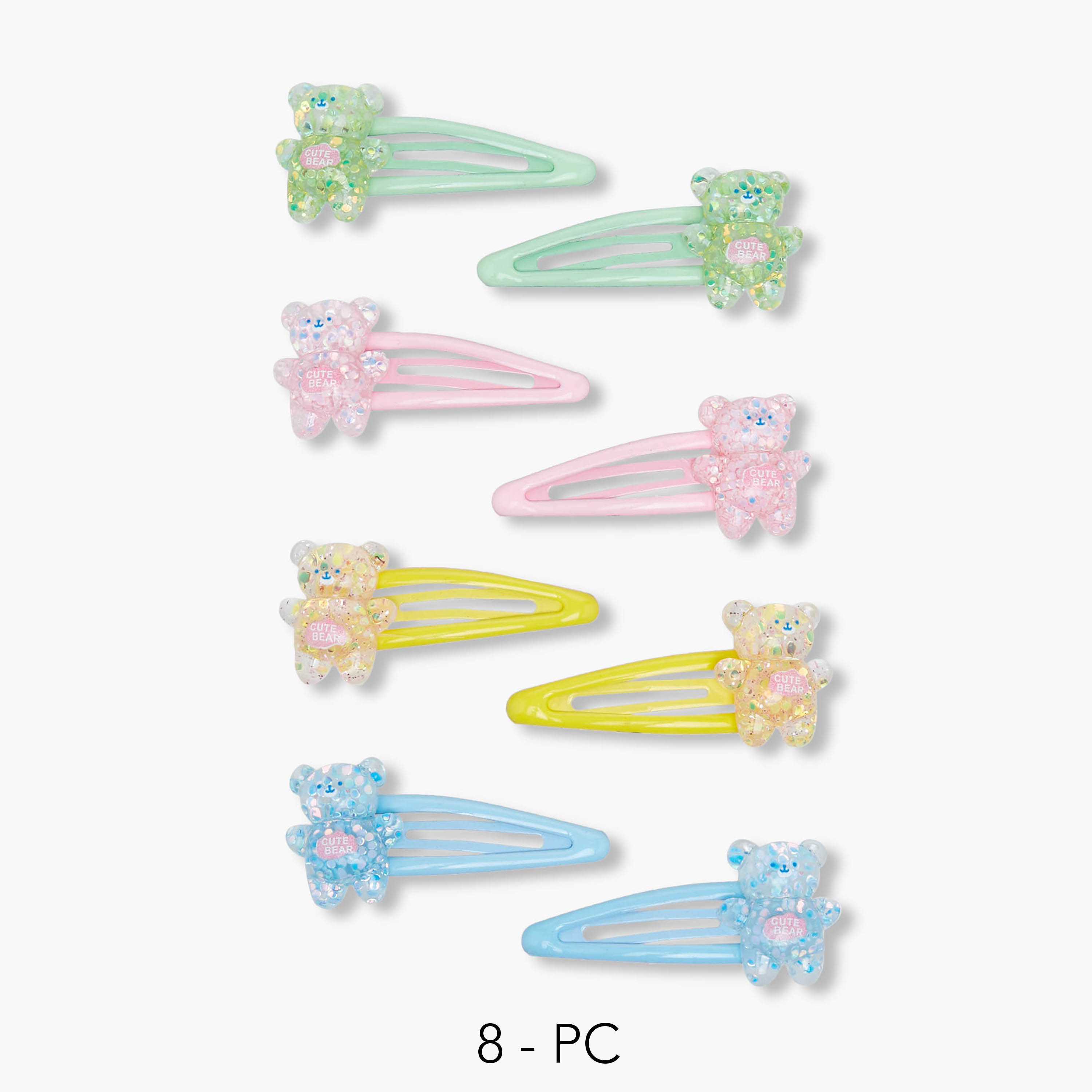 Pack of 8 Charmz Hair Clip with Bear Accent-girls-accessories-hairaccessories-image-1