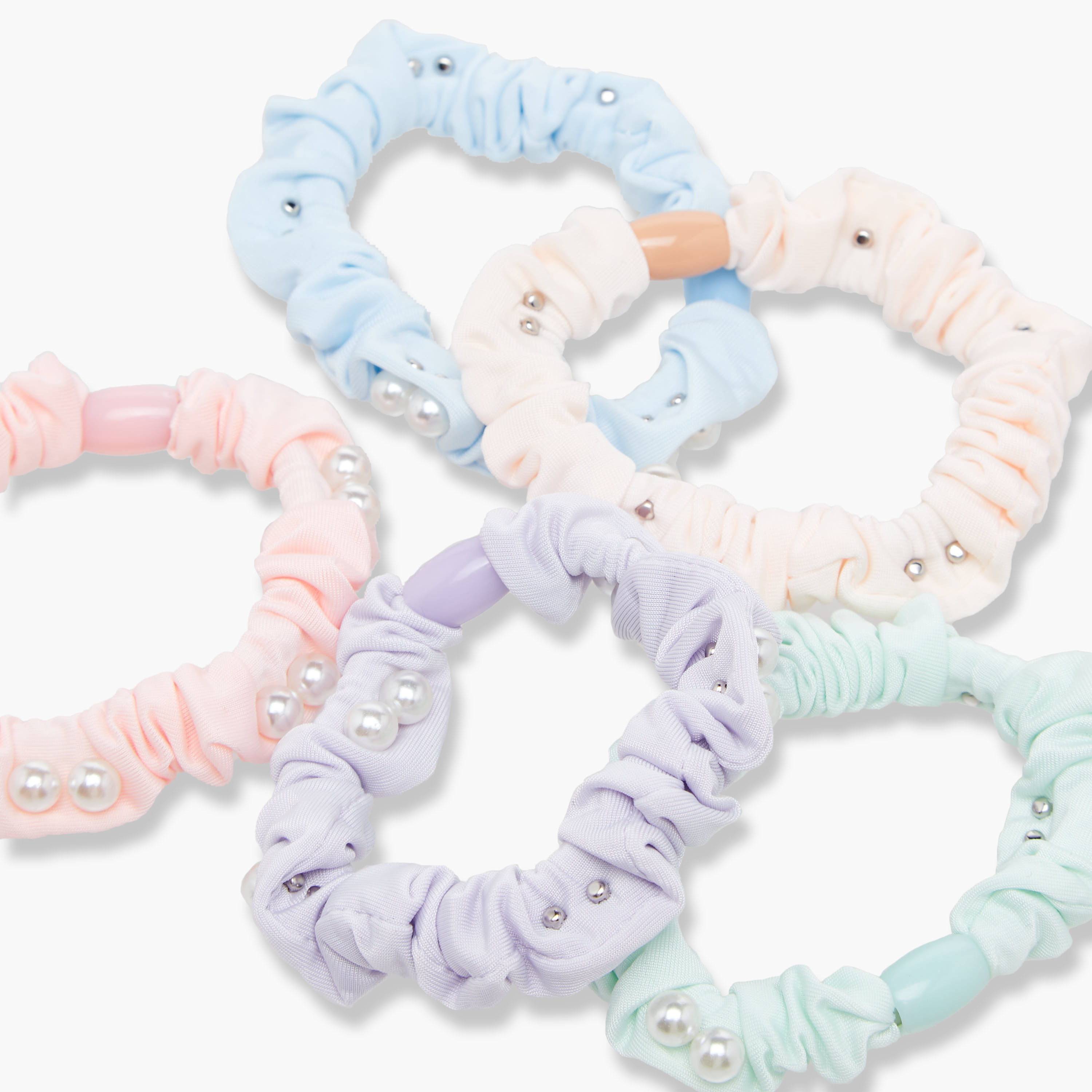 Pack of 5 Charmz Hair Scrunchie with Pearl Embellished Design-girls-accessories-hairaccessories-image-4