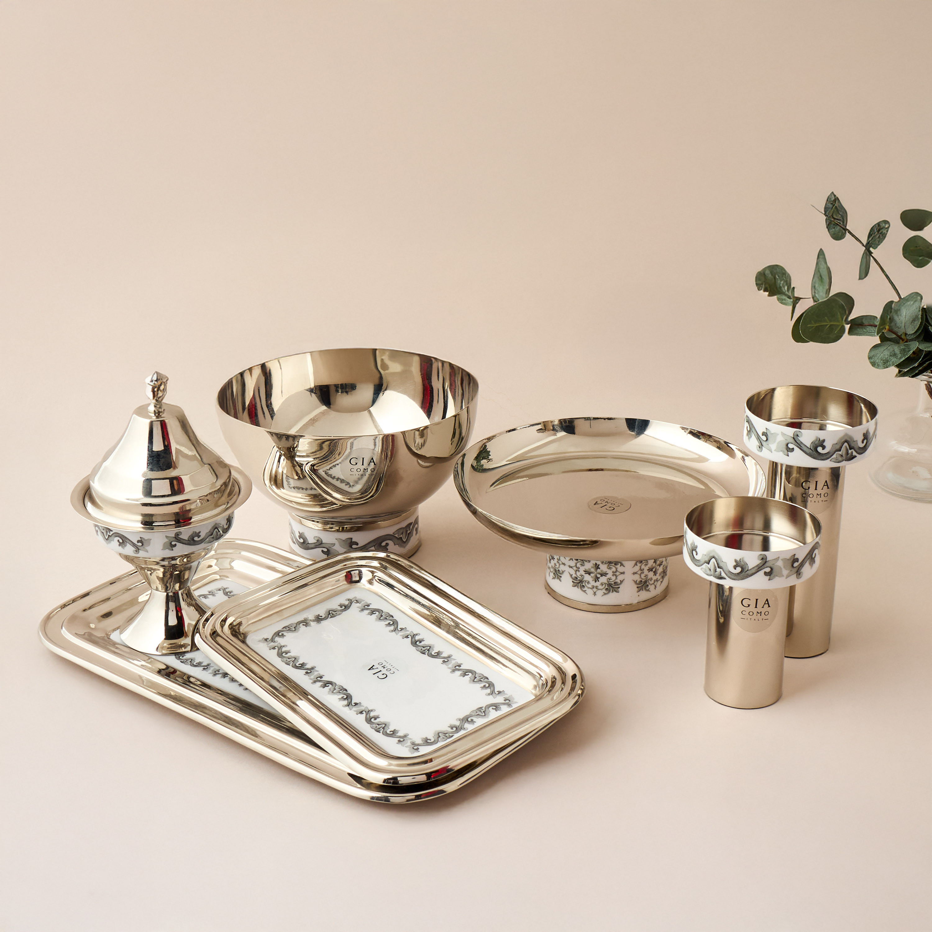 Gia Como Metallic Pillar Candleholder - 9 cms-household-decor-candleholdersandlanterns-image-5