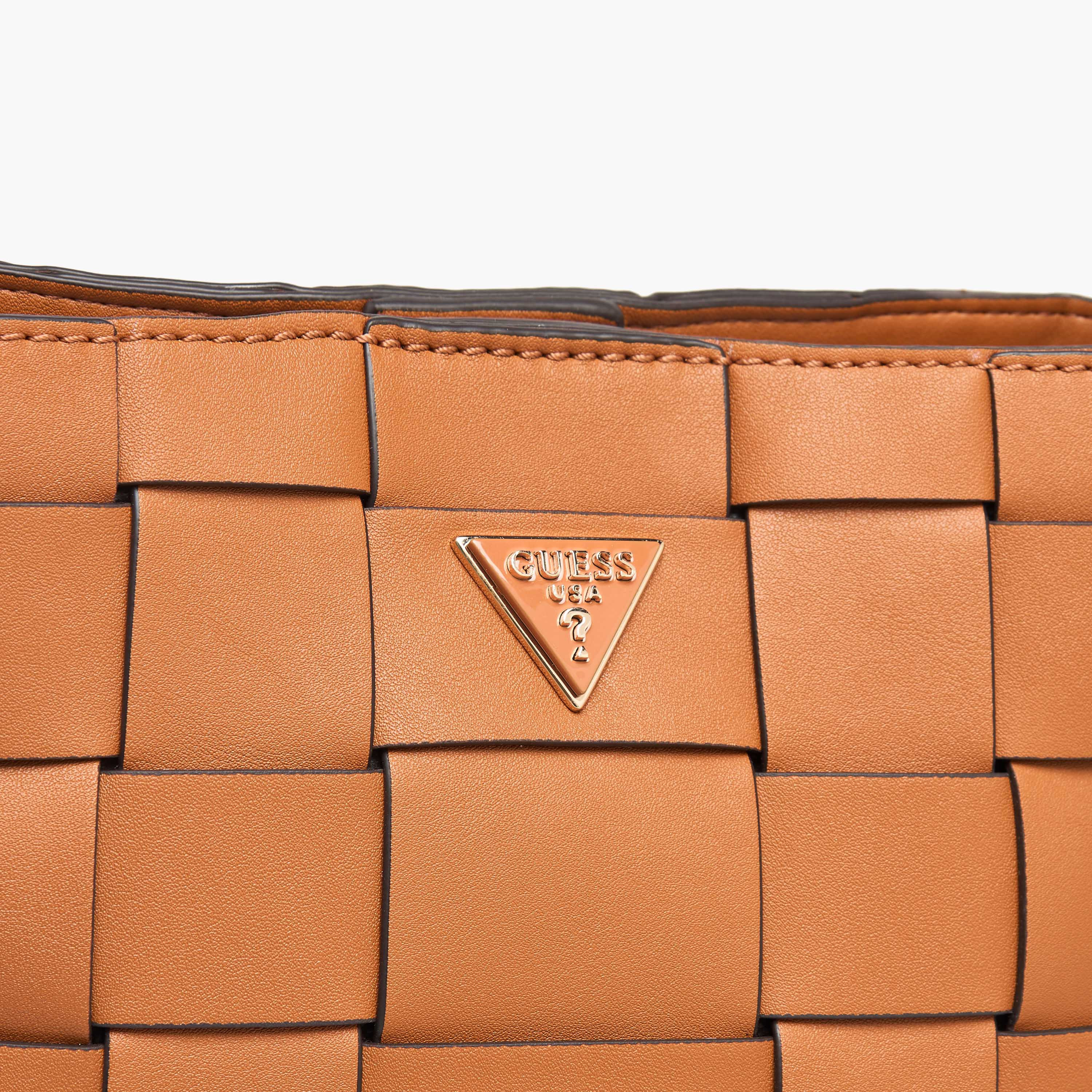 Guess Maylee Weave Textured Bucket Bag with Button Closure-women-bagsandwallets-handbags-image-5