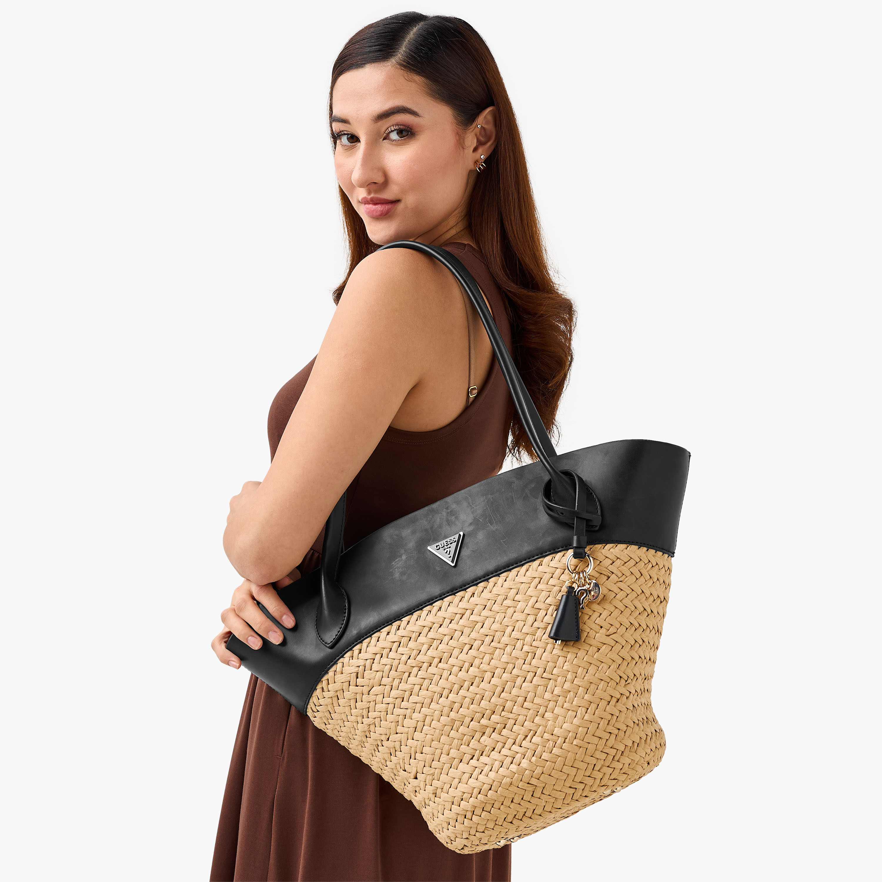 Guess Venere Weave Textured Tote Bag with Handles-women-bagsandwallets-handbags-image-2
