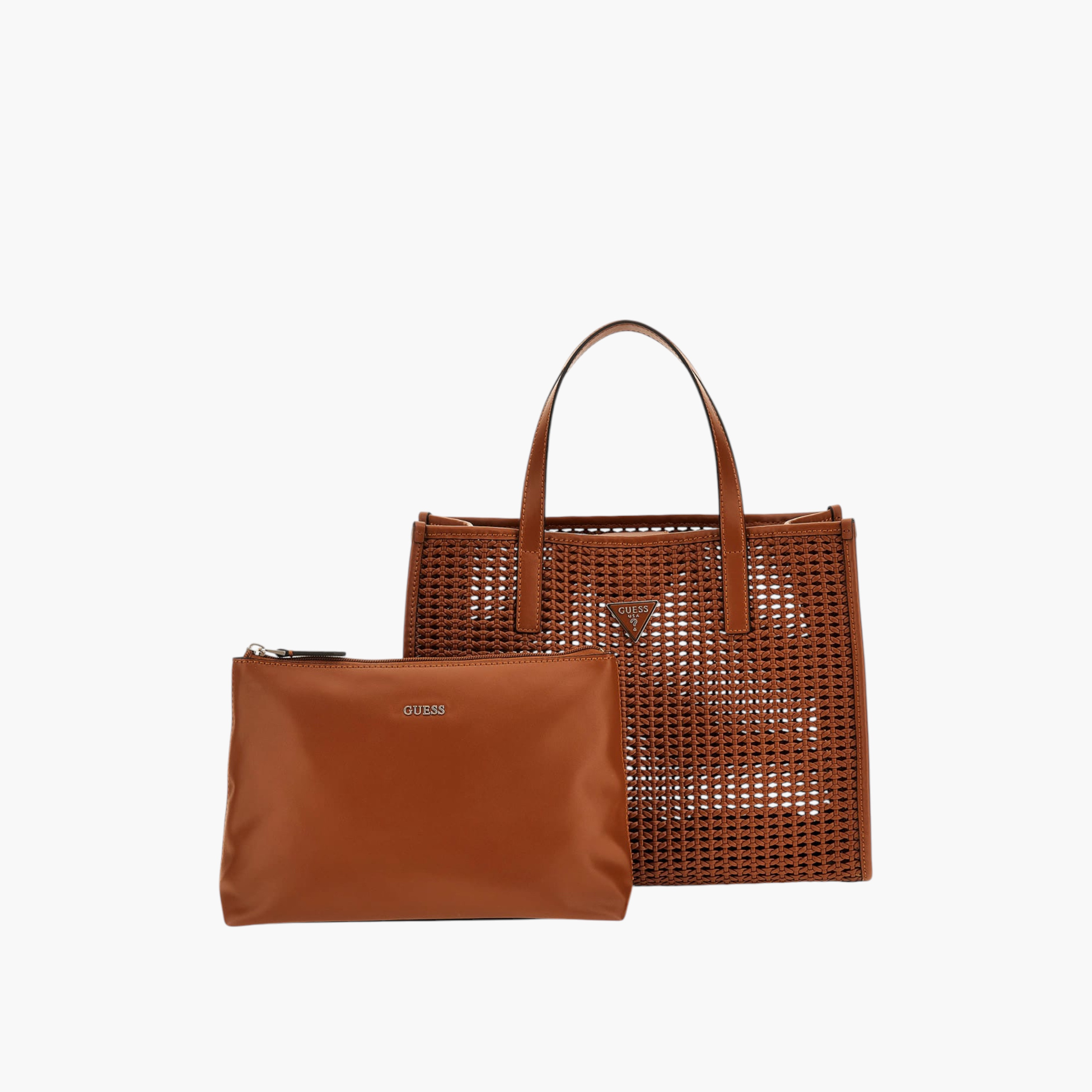 Guess BRIGITTA 2 Woven Tote Bag with Pouch-women-bagsandwallets-handbags-image-1