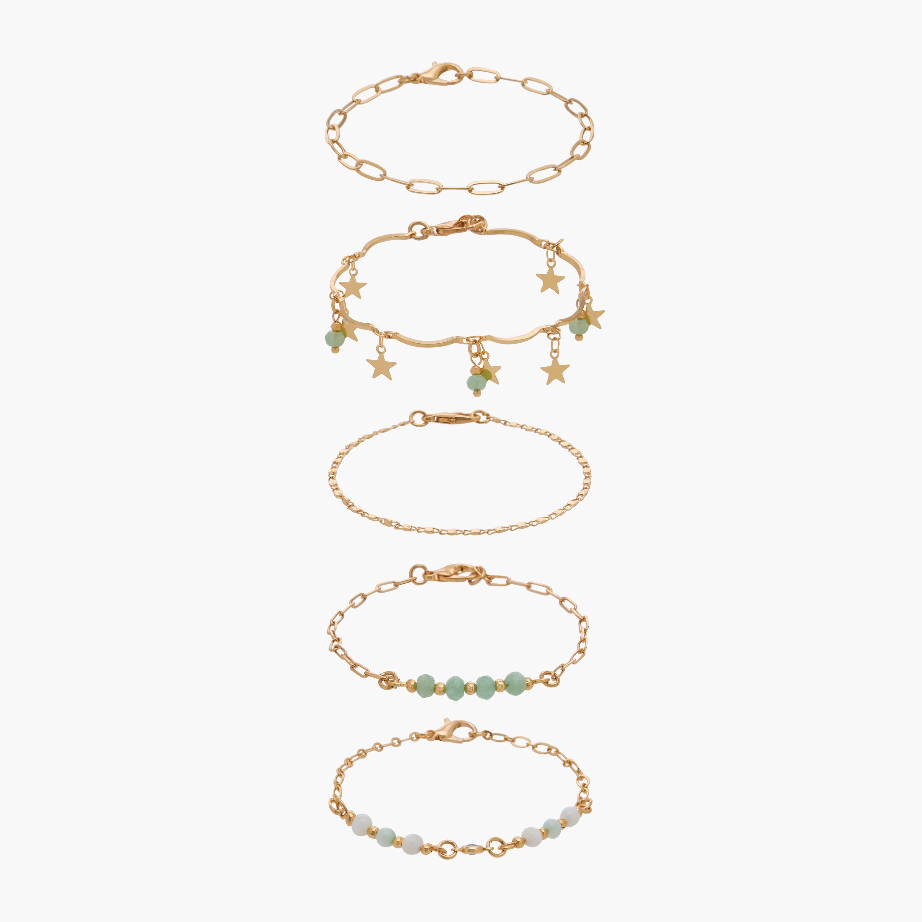 Pack of 5 Charmz Bracelet with Beads and Charm Details-girls-accessories-jewellery-image-1