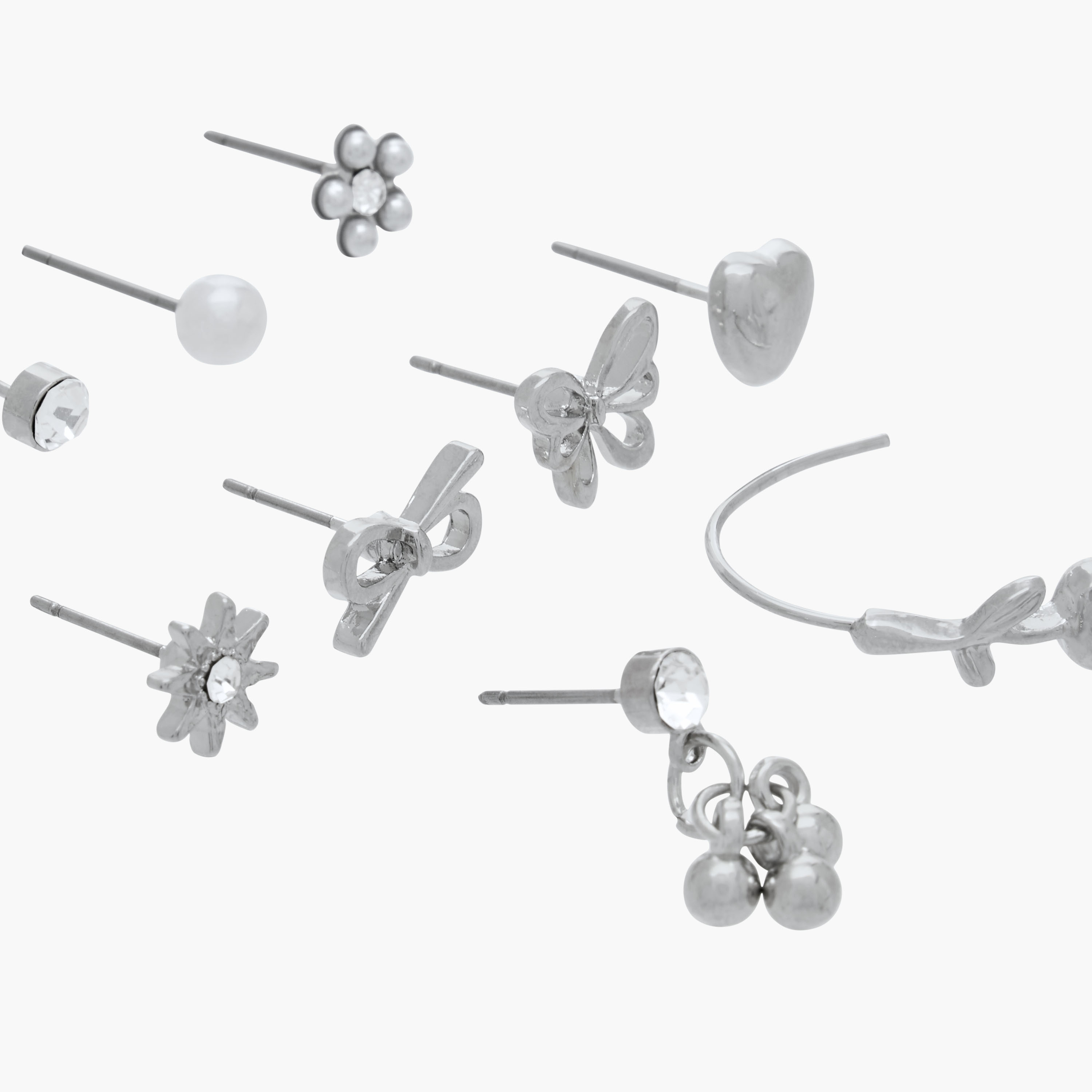 Pack of 10 Charmz Earrings with Pushback Closure-girls-accessories-jewellery-image-3