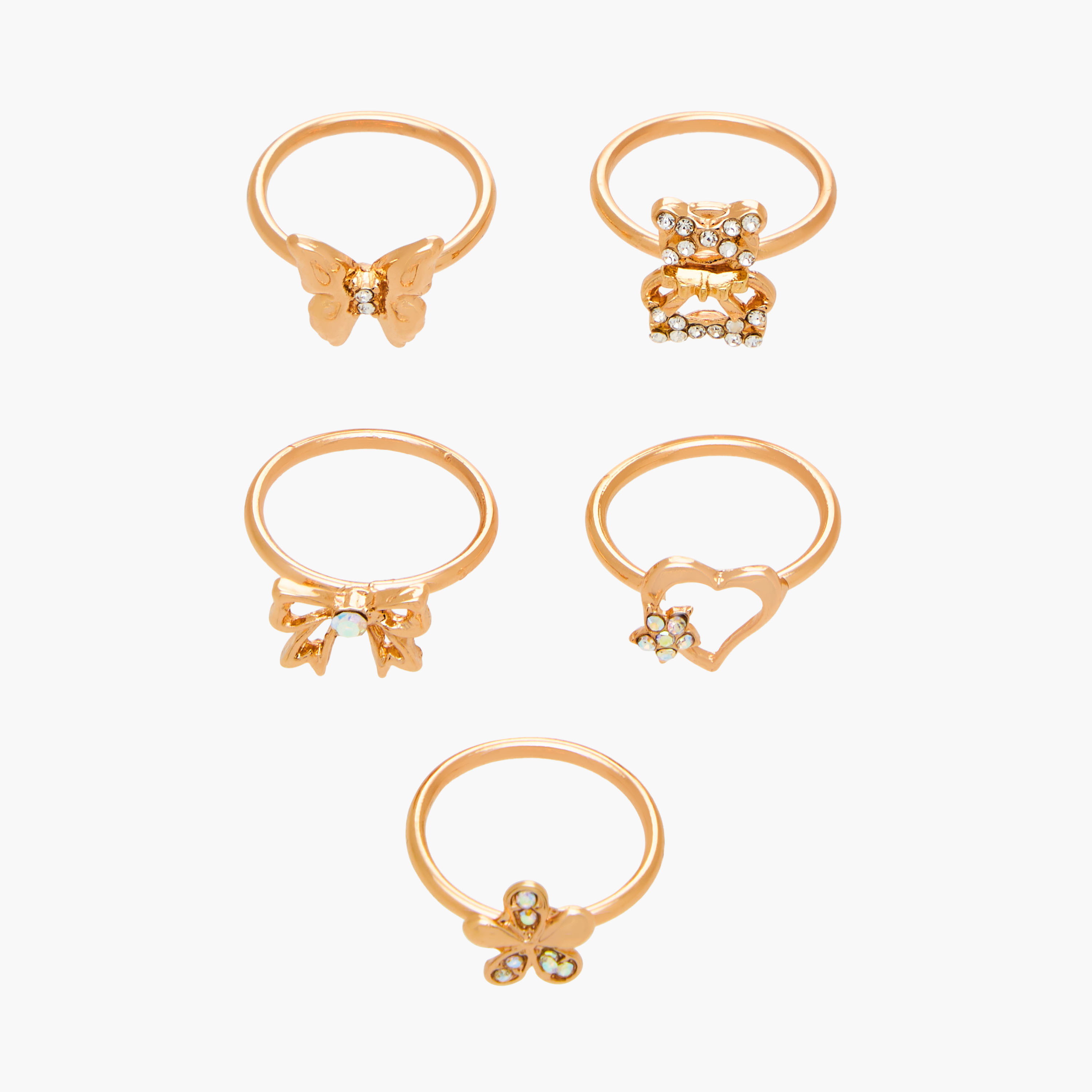 خواتم مزينة من تشارمز - طقم من 5 قطع-girls-accessories-jewellery-image-1