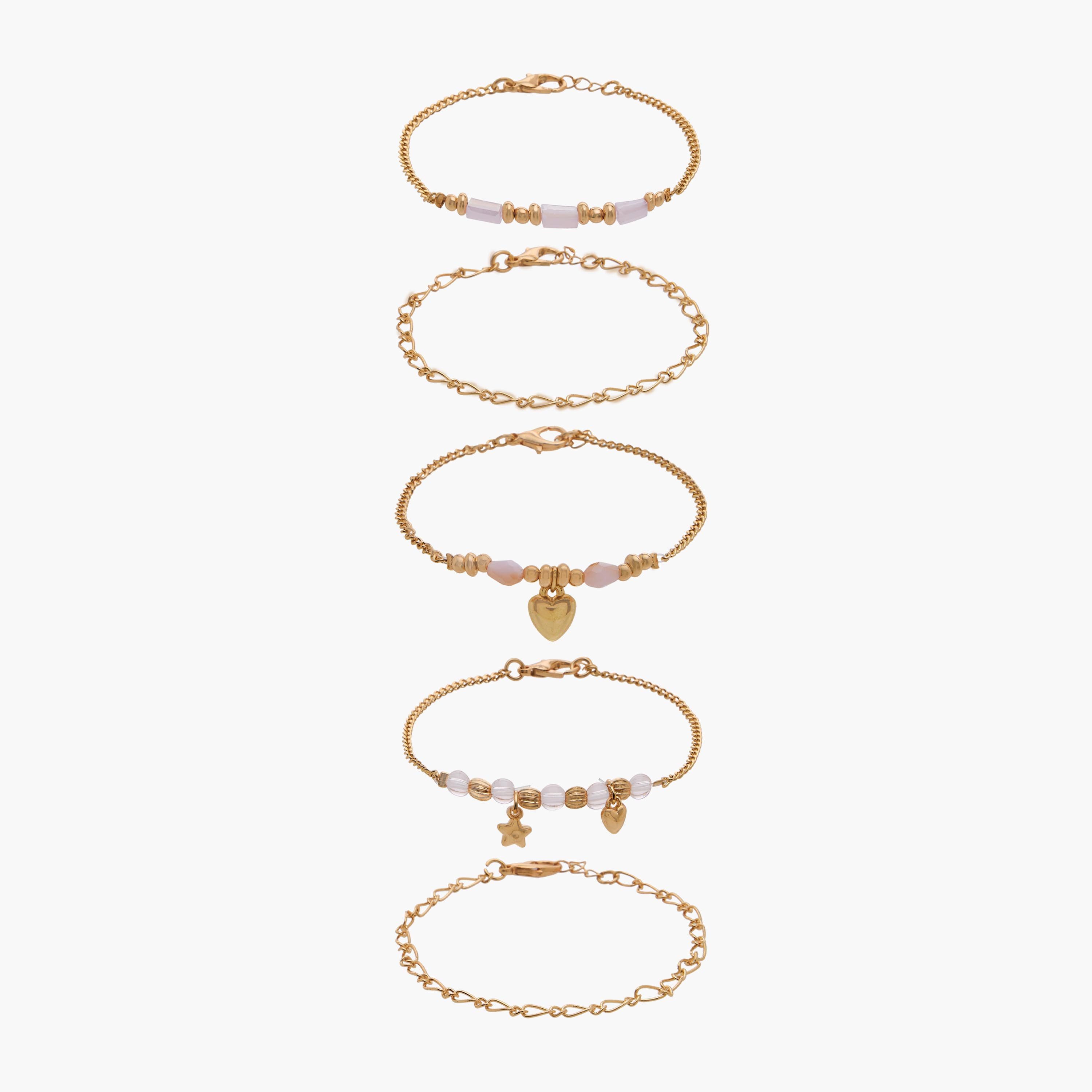 Pack of 5 Charmz Bracelet with Charm Details-girls-accessories-jewellery-image-1
