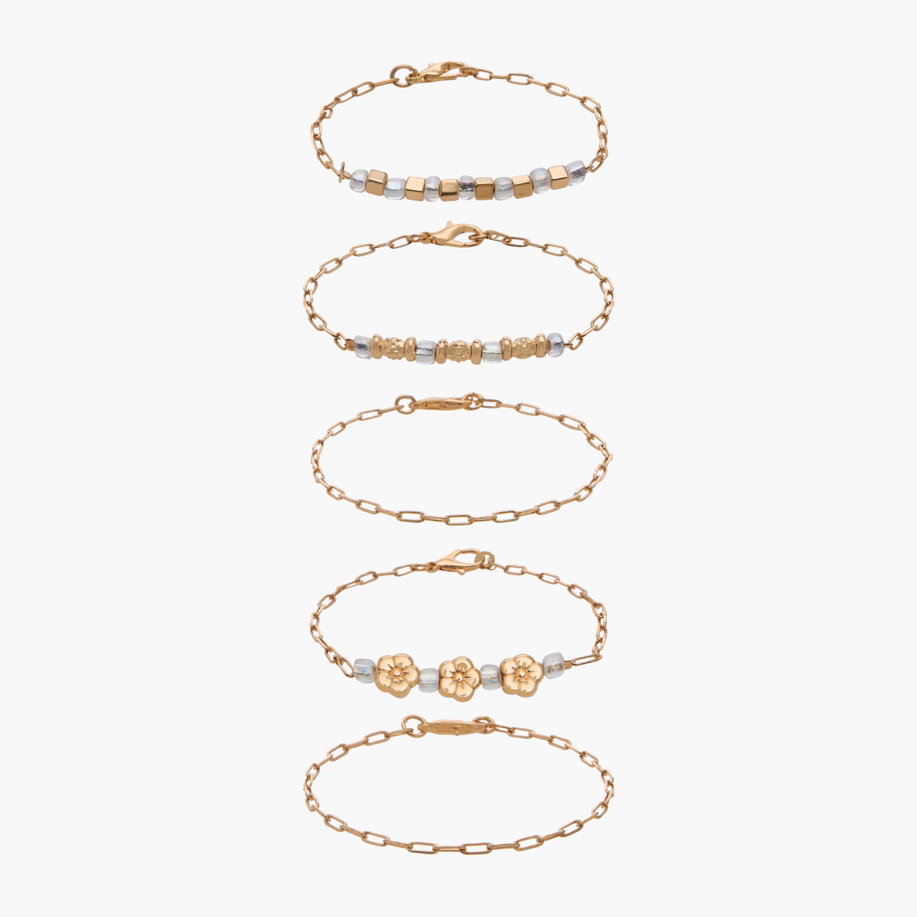 Pack of 5 Charmz Bracelet with Charm Details-girls-accessories-jewellery-image-1