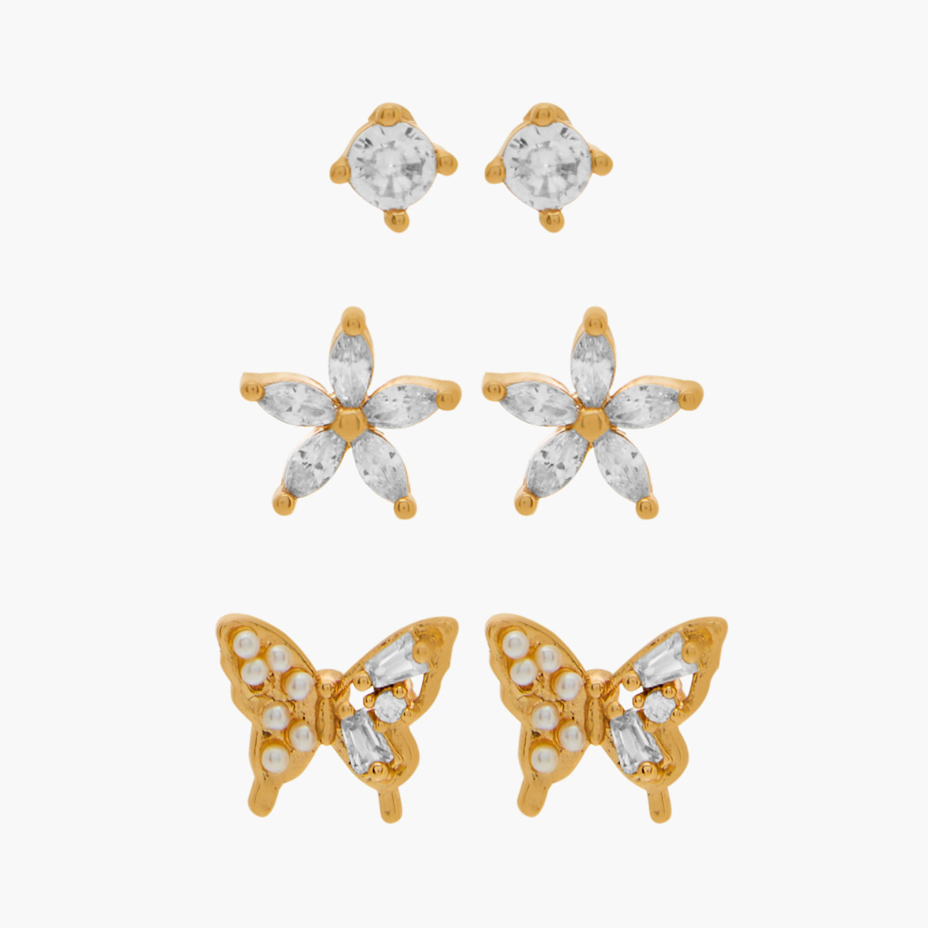 Pack of 3 Charmz Stud Earrings with Embellishment-girls-accessories-jewellery-image-1