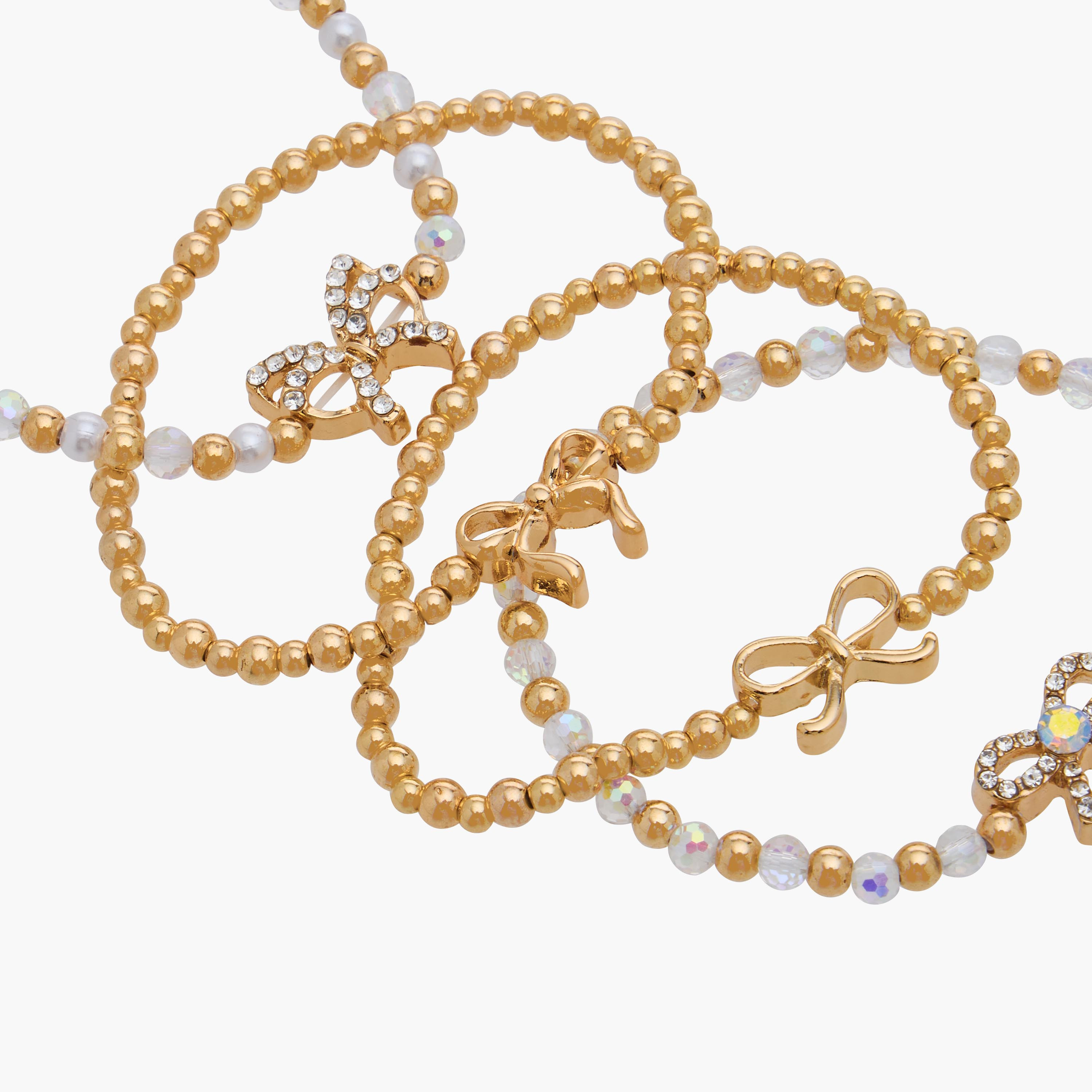 Pack of 4 Charmz Bracelet with Bow Accent-girls-accessories-jewellery-image-10