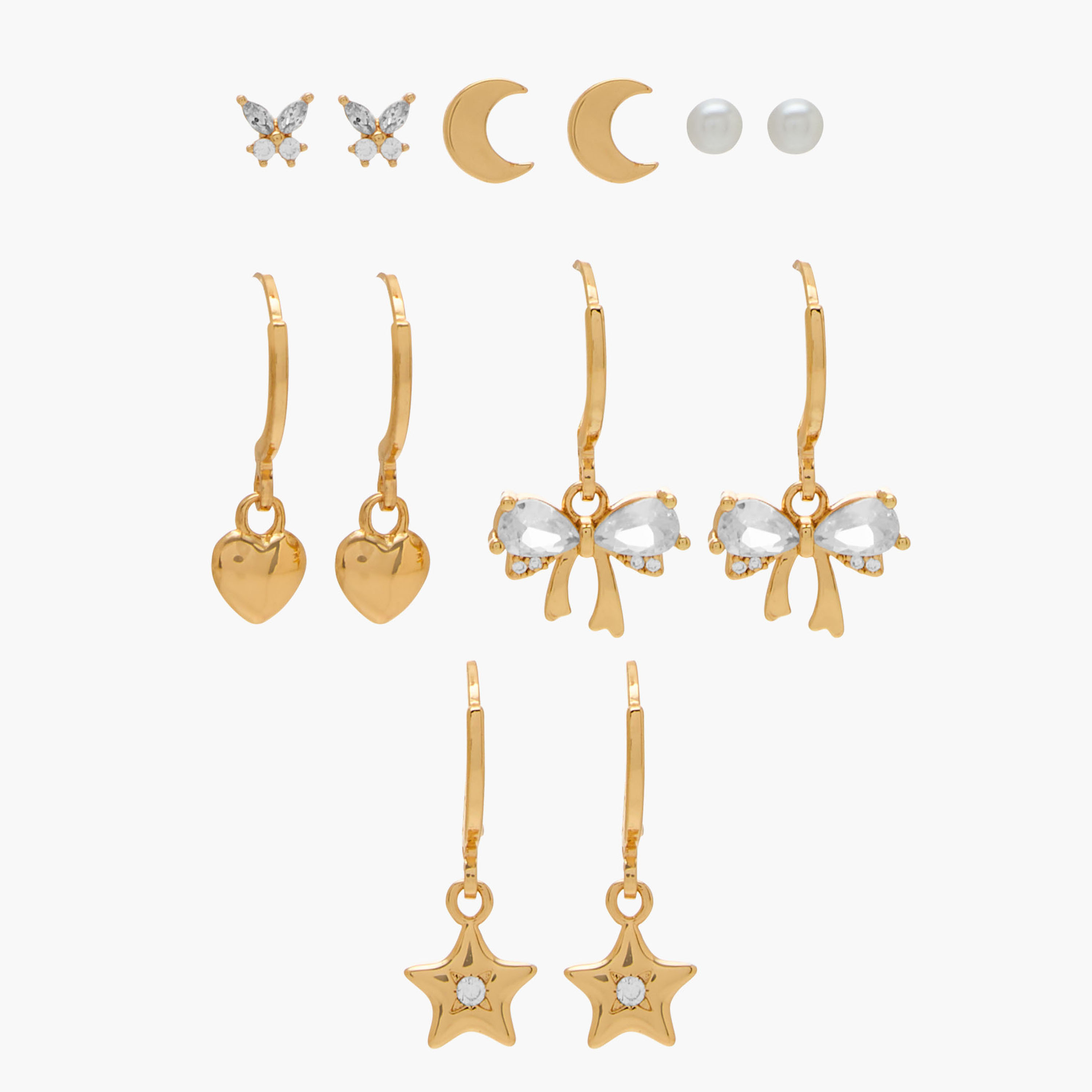 Pack of 6 Charmz Earrings with Pushback Closure-girls-accessories-jewellery-image-1