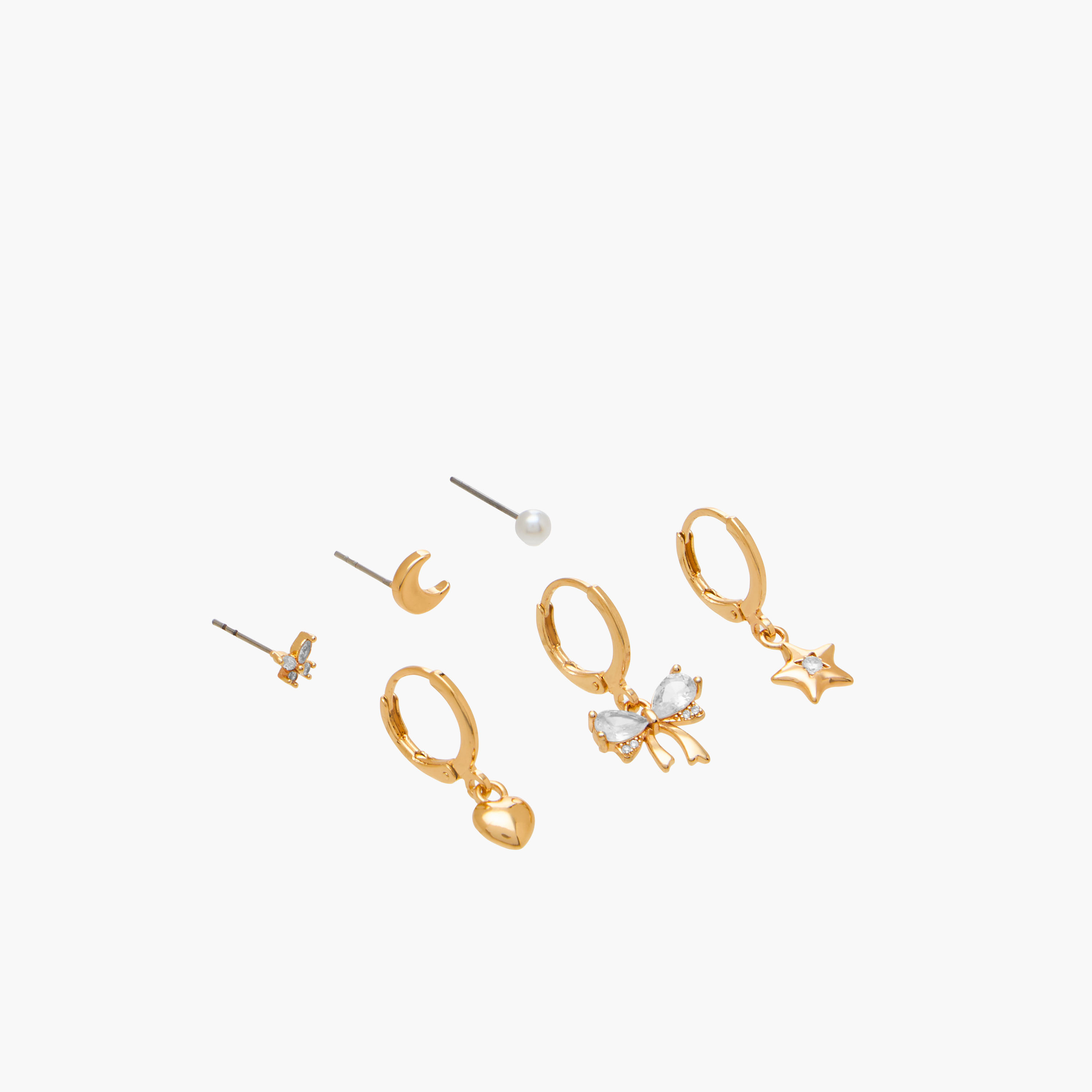 Pack of 6 Charmz Earrings with Pushback Closure-girls-accessories-jewellery-image-2