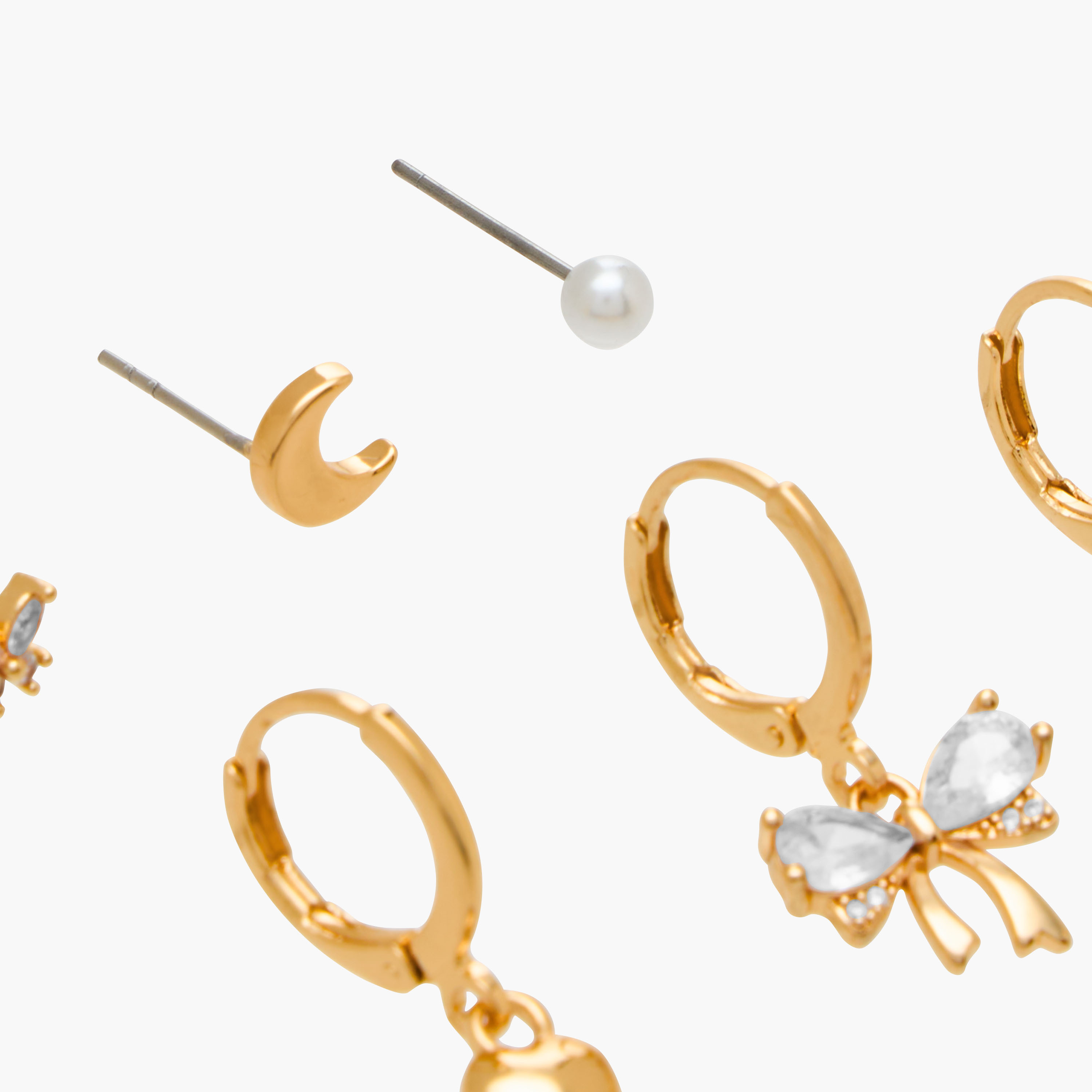 Pack of 6 Charmz Earrings with Pushback Closure-girls-accessories-jewellery-image-3