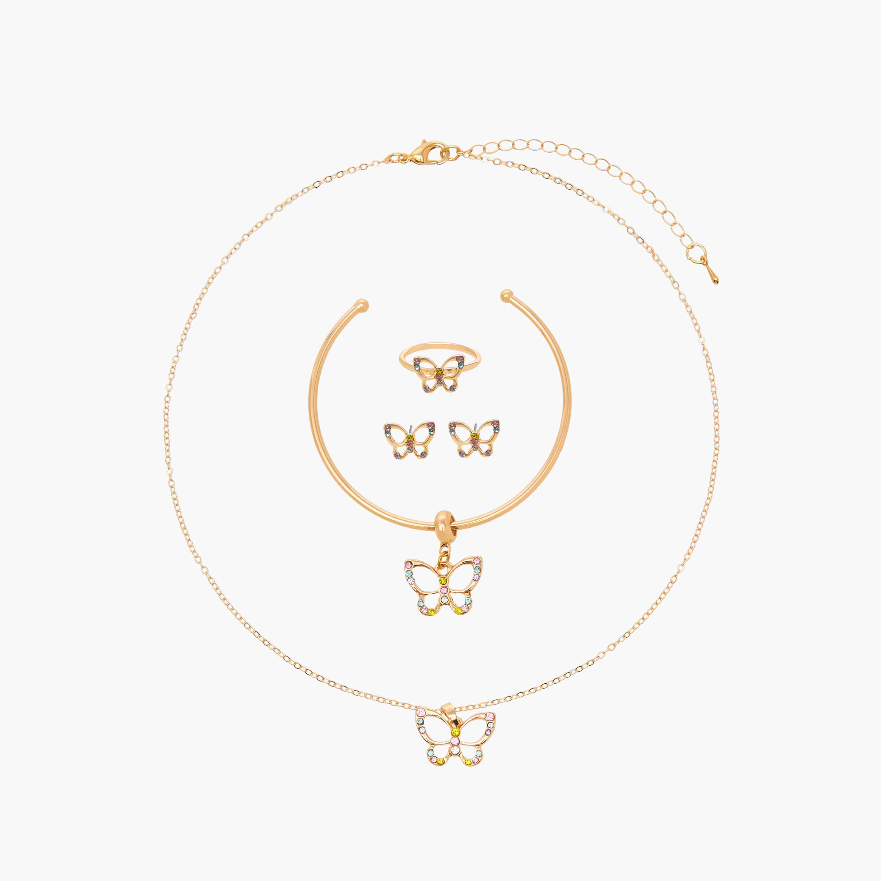Set of 4 Charmz Jewellery Set with Embellished Butterfly Design-girls-accessories-jewellery-image-1