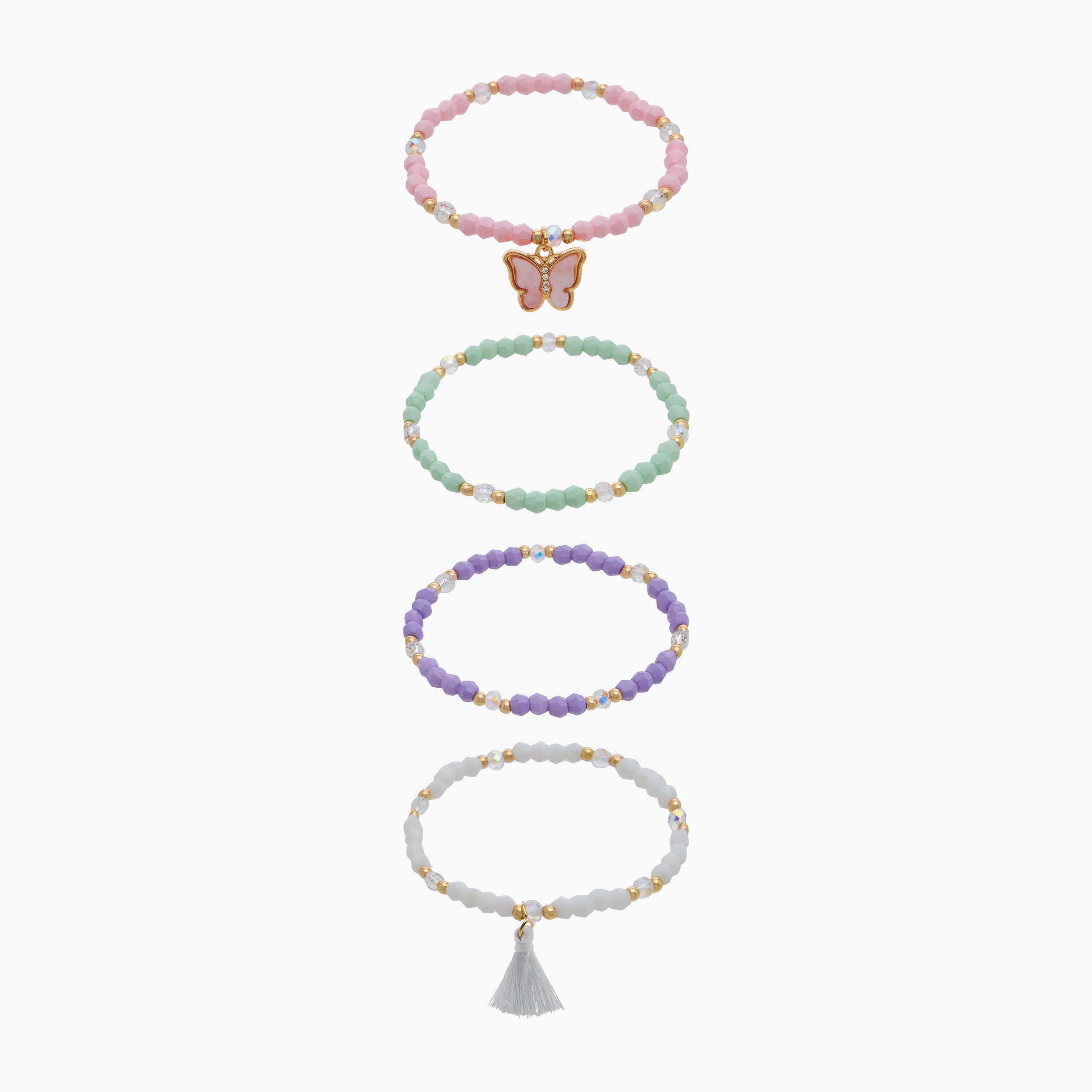 Pack of 4 Charmz Bracelet with Bead Detail-girls-accessories-jewellery-image-1