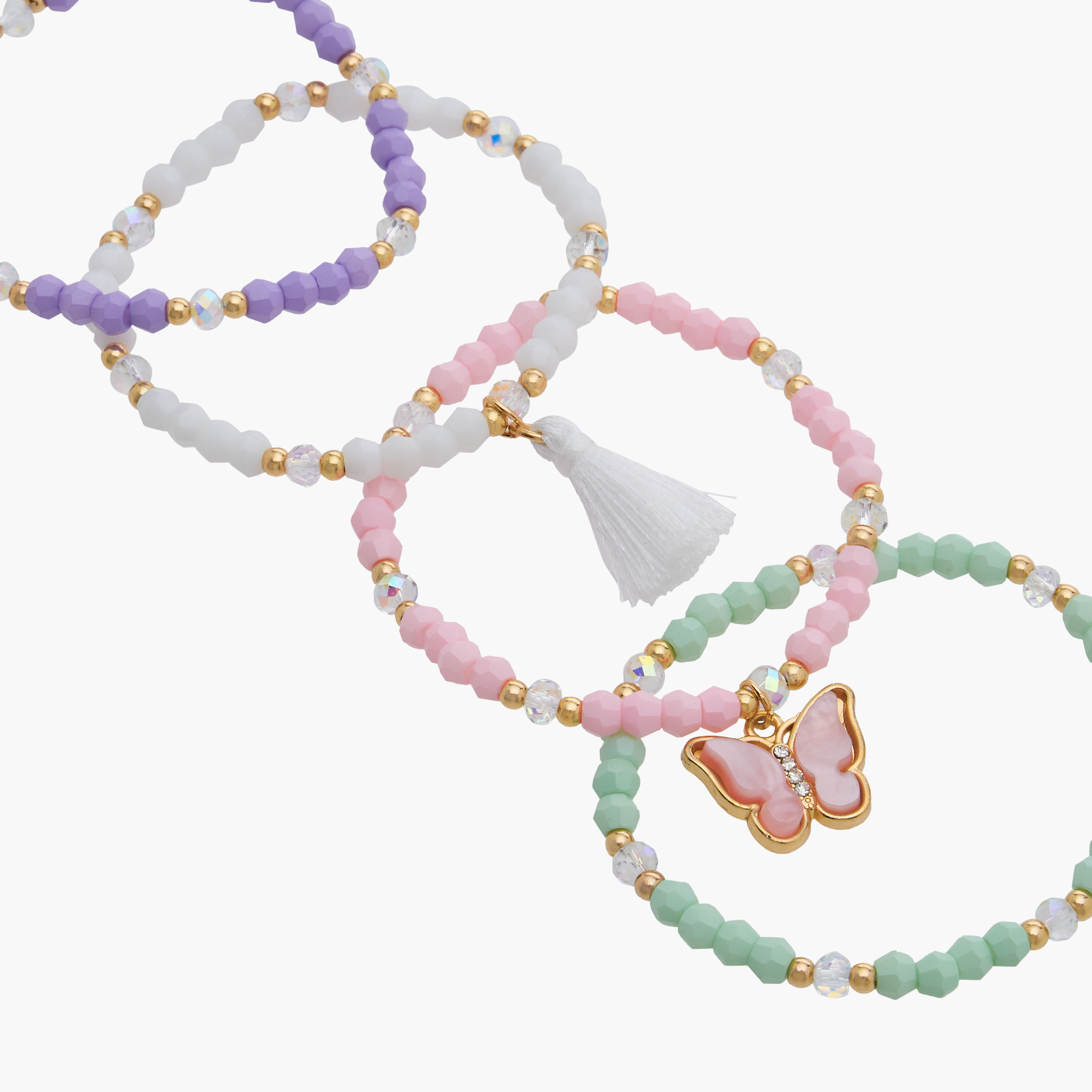 Pack of 4 Charmz Bracelet with Bead Detail-girls-accessories-jewellery-image-10