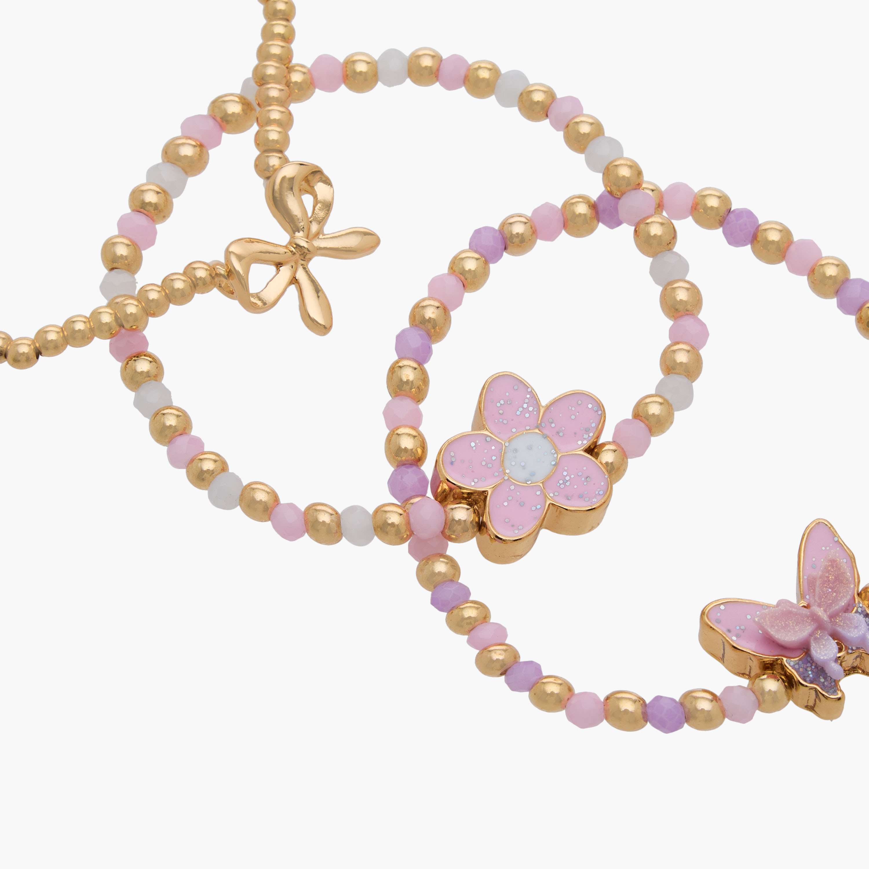 Pack of 4 Charmz Bracelet with Bead Detail-girls-accessories-jewellery-image-10