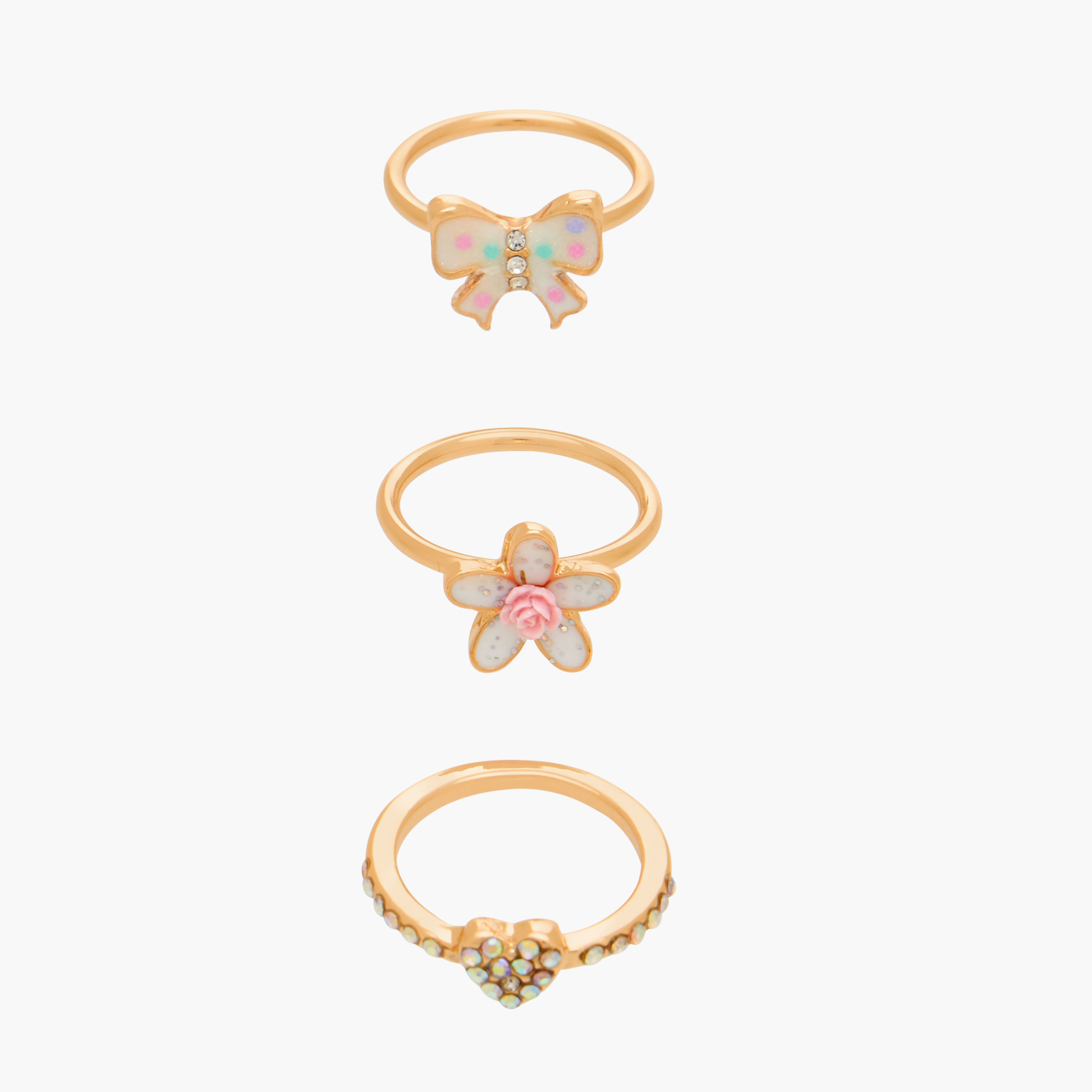 Pack of 3 Charmz Ring with Embellishment-girls-accessories-jewellery-image-1