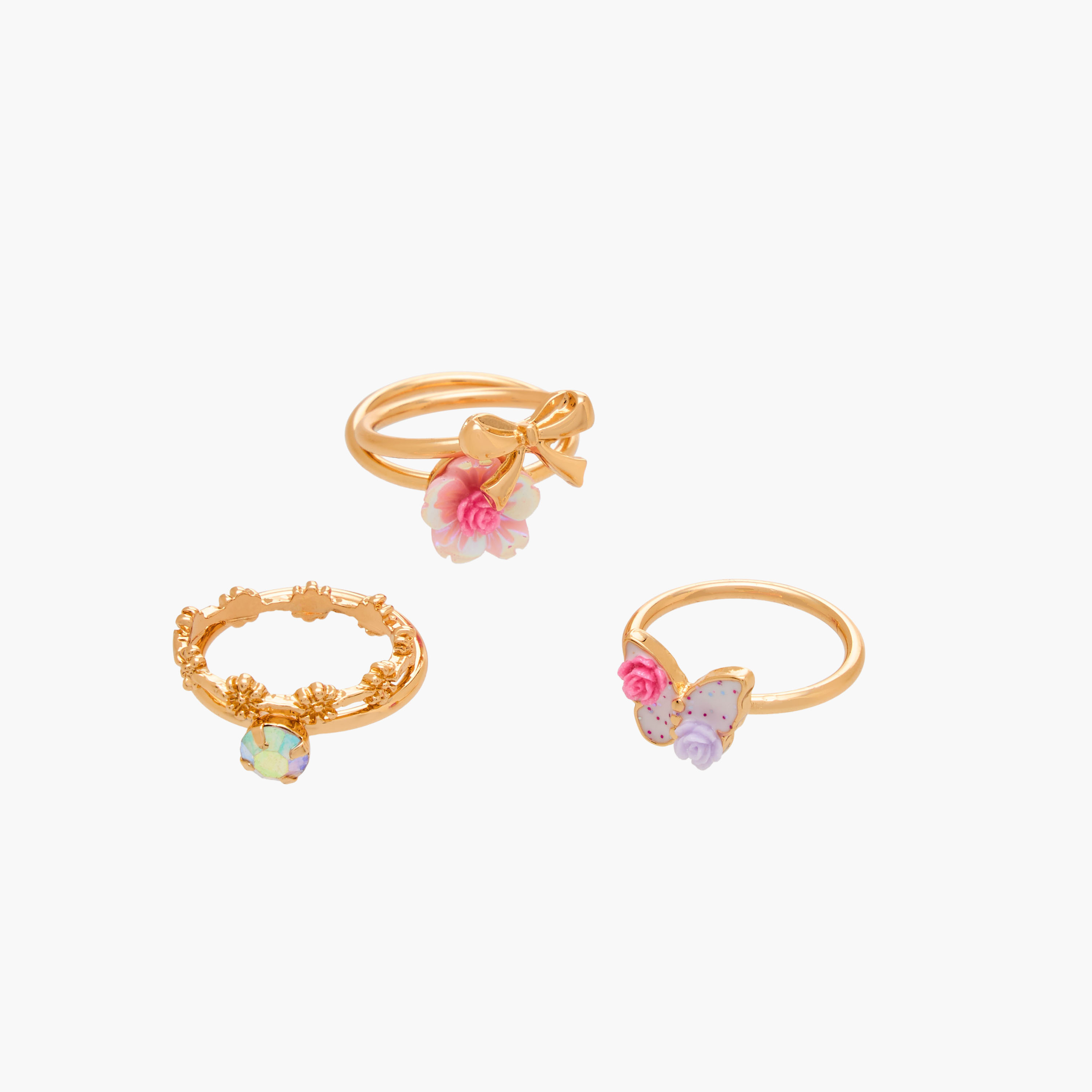 Pack of 5 Charmz Ring with Embellishments-girls-accessories-jewellery-image-2