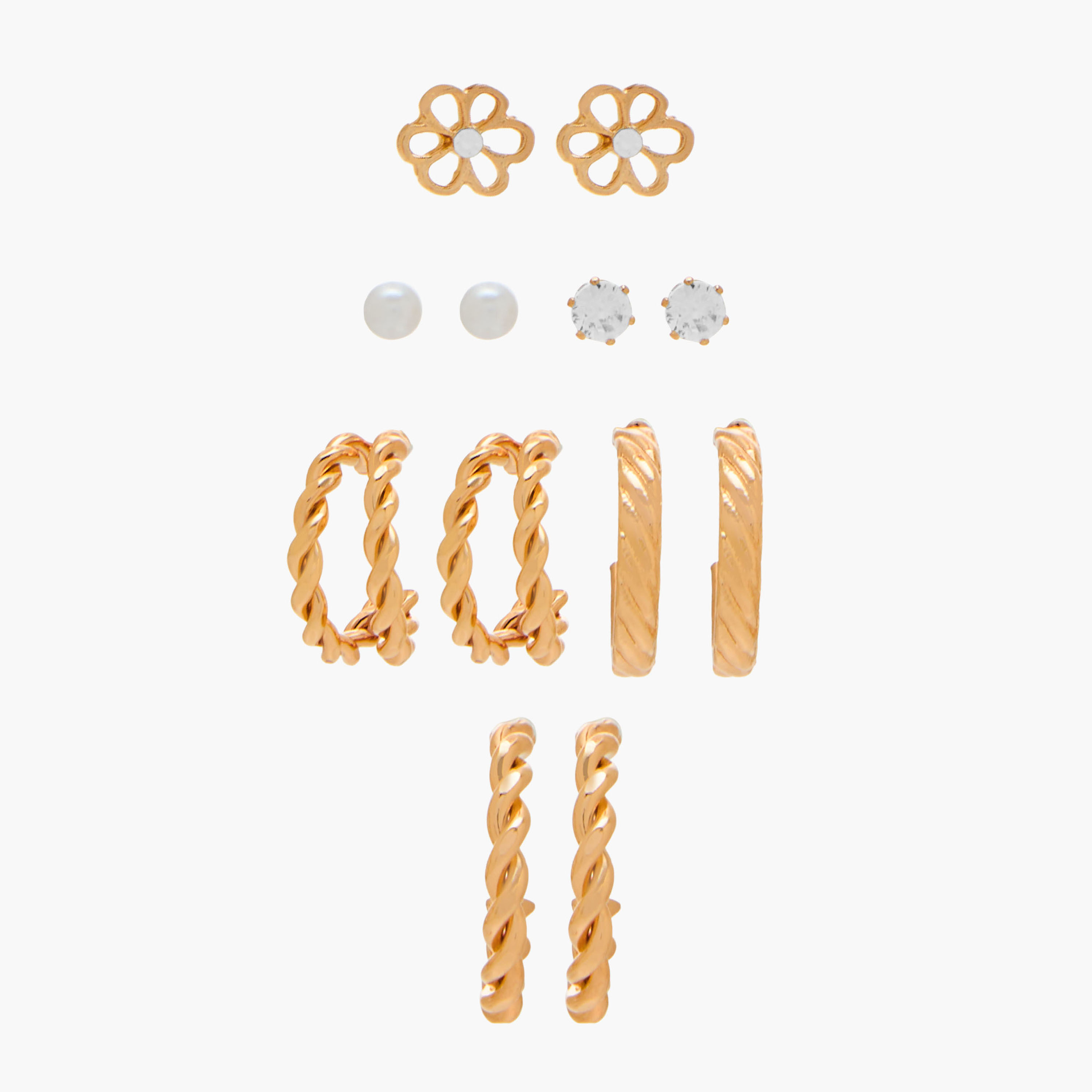 Pack of 6 Charmz Earrings with Pushback Closure-girls-accessories-jewellery-image-1