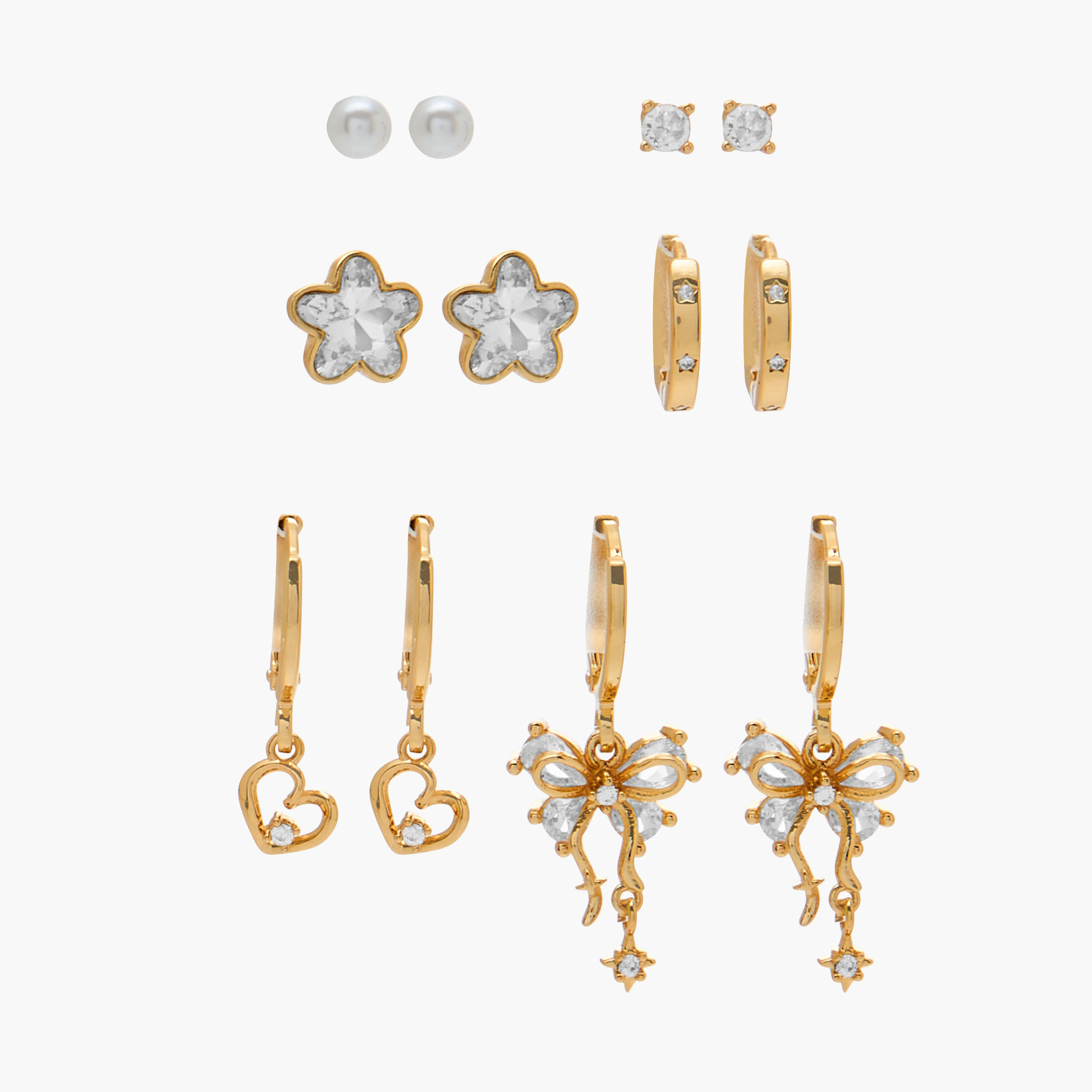Pack of 6 Charmz Earrings with Stone Embellishments-girls-accessories-jewellery-image-1