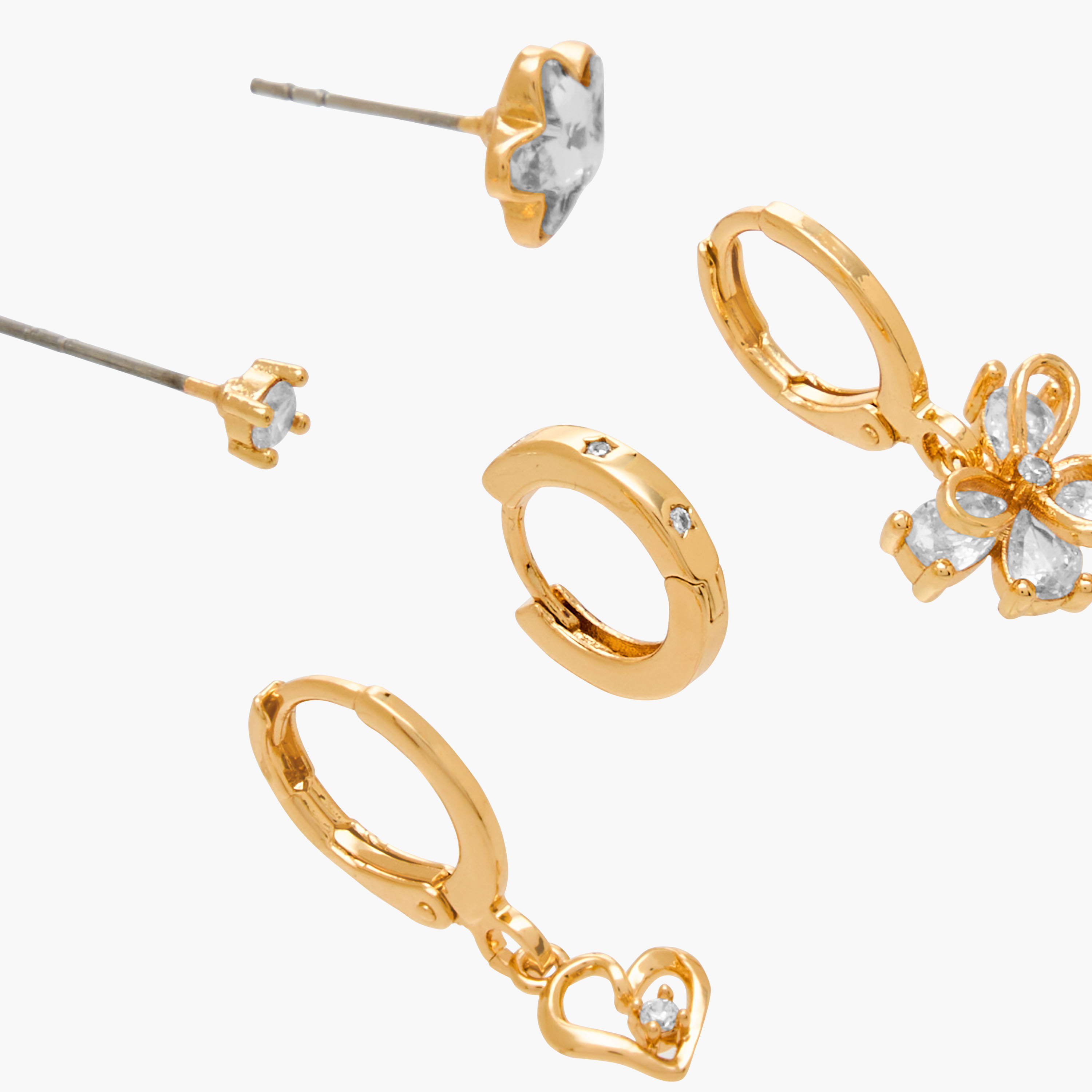 Pack of 6 Charmz Earrings with Stone Embellishments-girls-accessories-jewellery-image-3