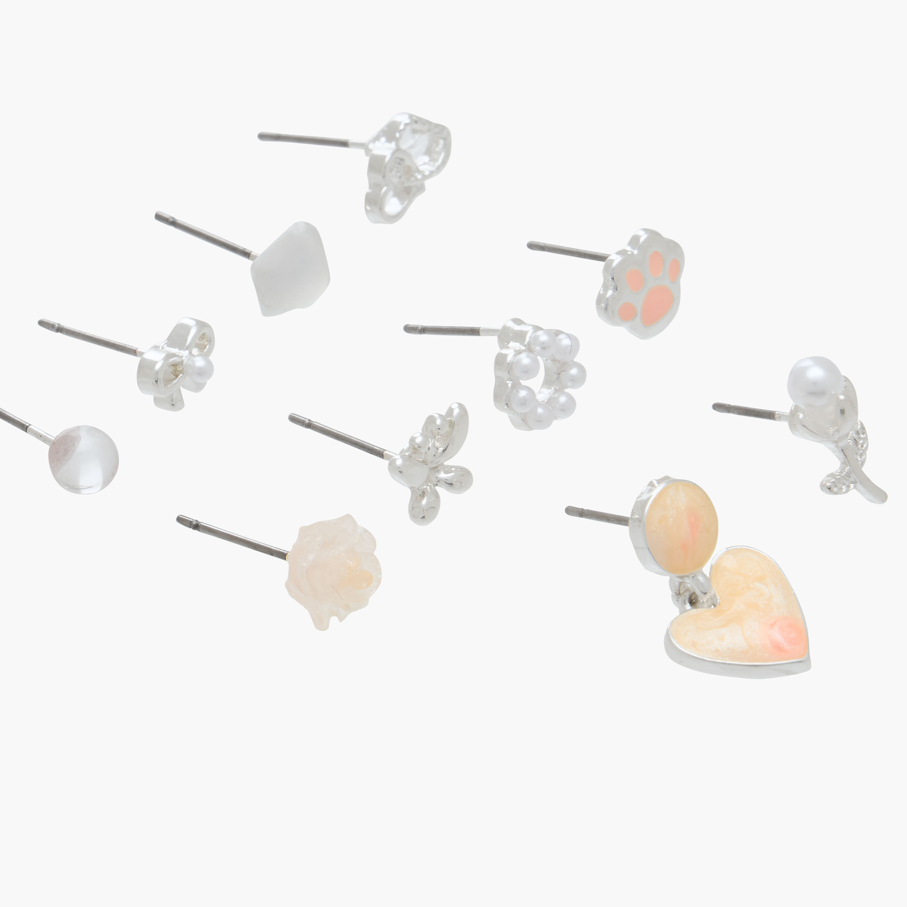 Pack of 10 Charmz Earrings with Pushback Closure-girls-accessories-jewellery-image-3
