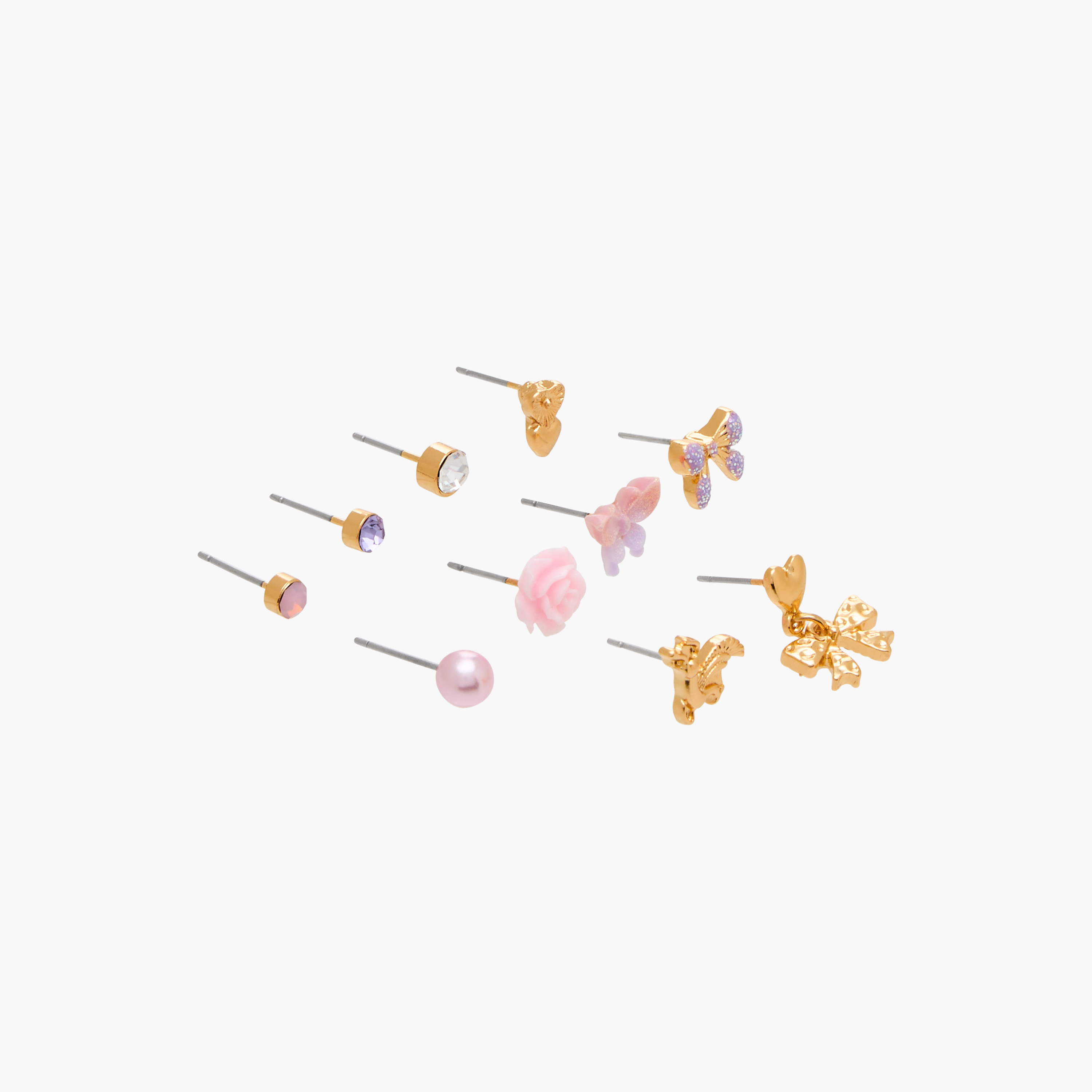 Pack of 10 Charmz Earrings with Pushback Closure-girls-accessories-jewellery-image-2