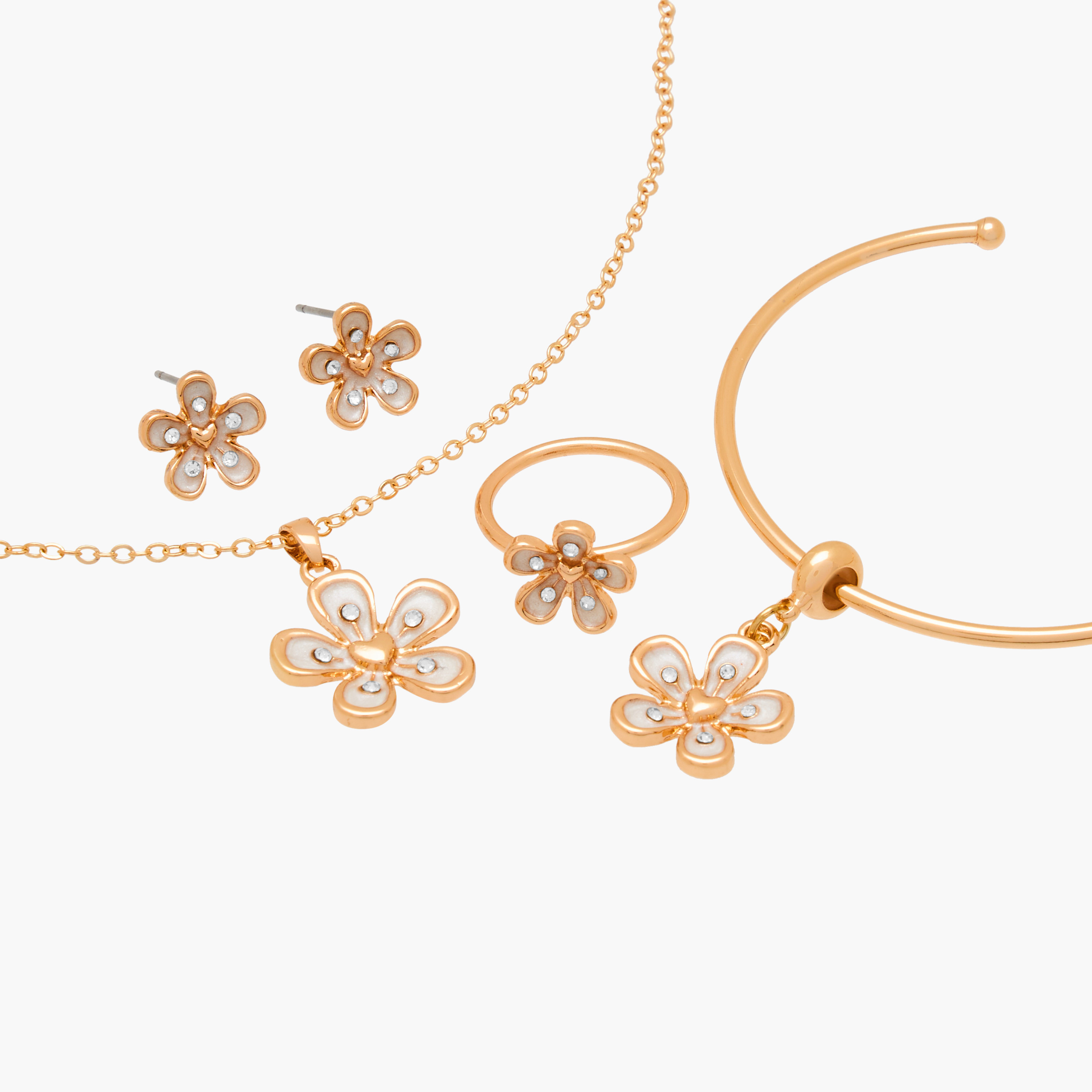طقم مجوهرات بتزيينات زهرية 4 قطع من تشارمز-girls-accessories-jewellery-image-4