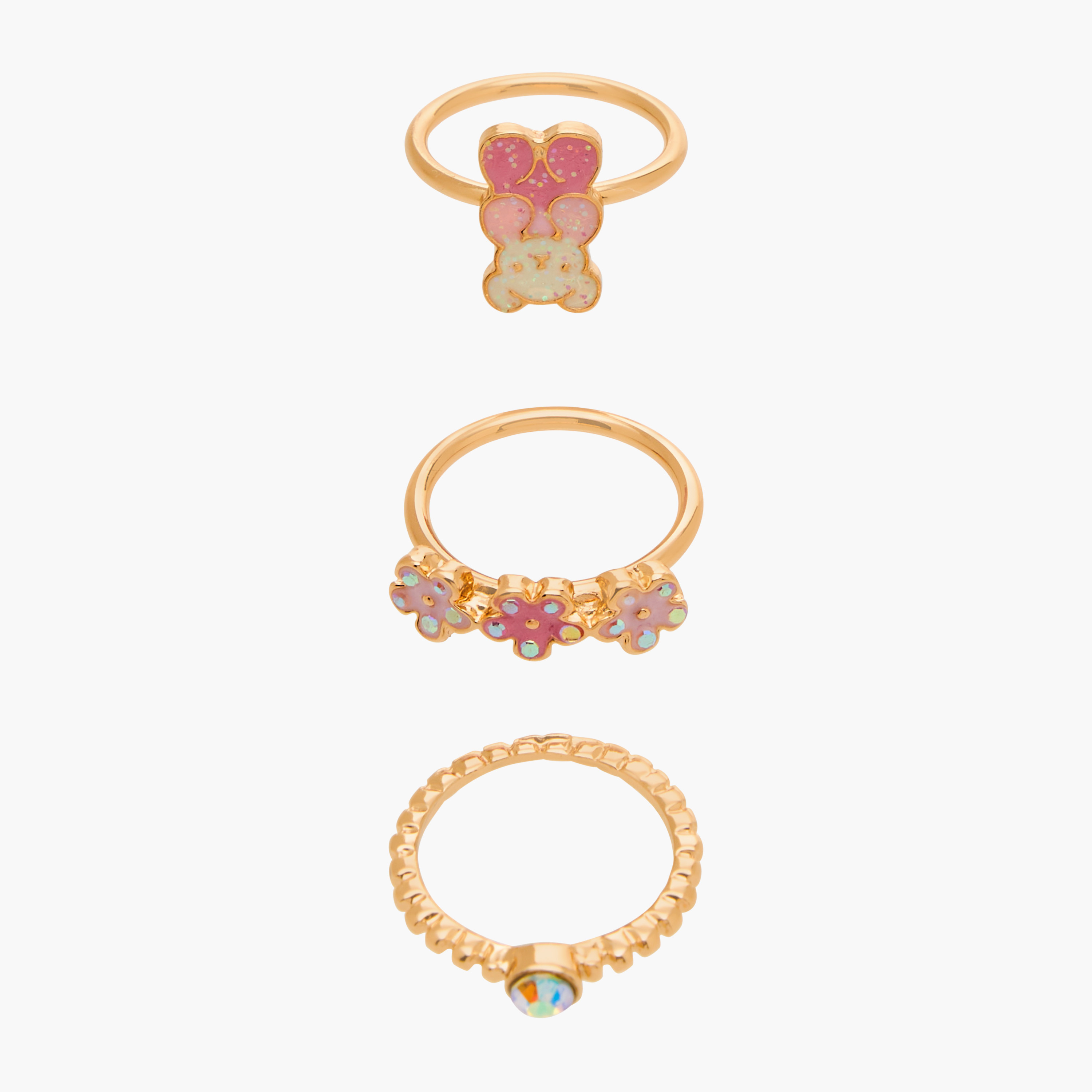 Pack of 3 Charmz Ring with Embellishment-girls-accessories-jewellery-image-1