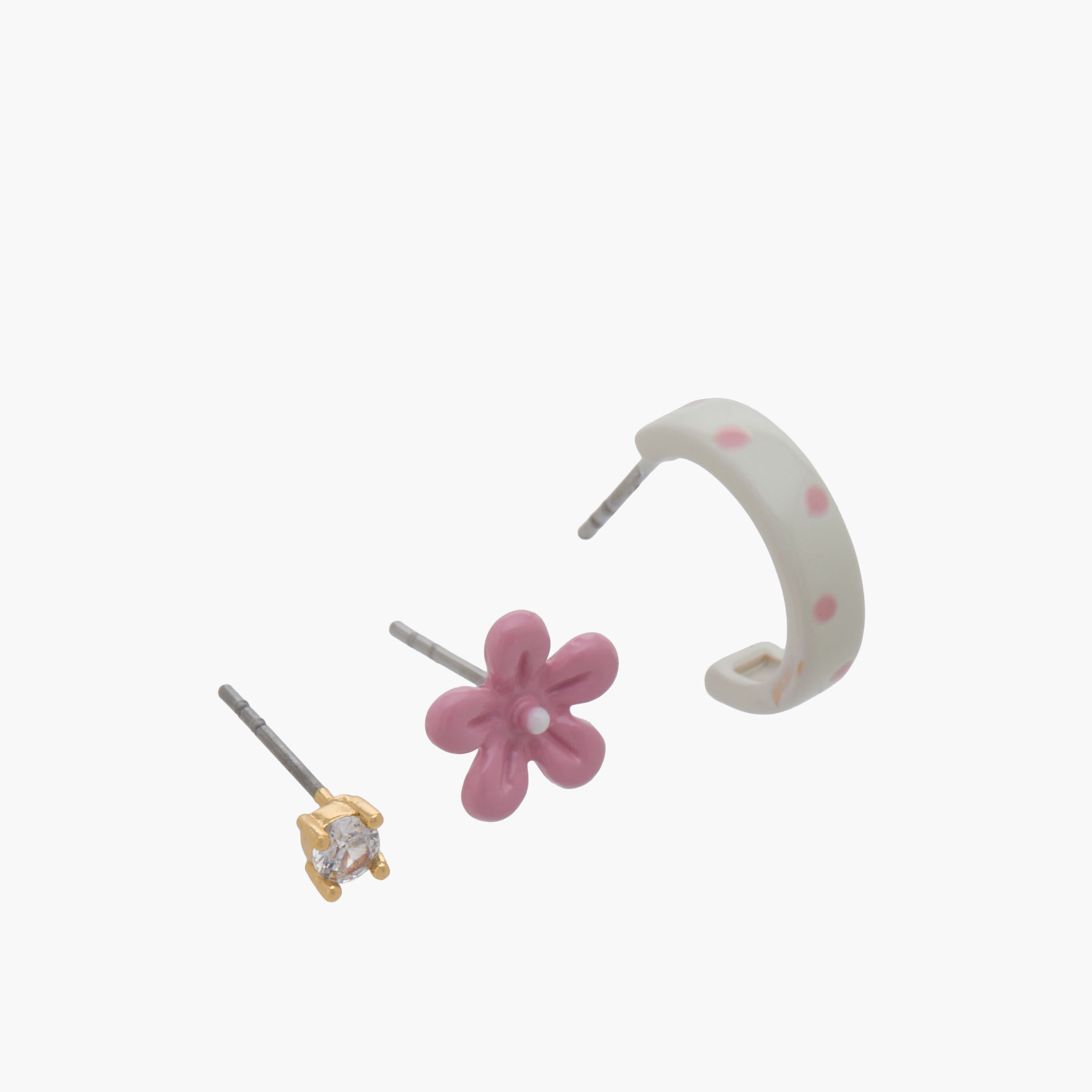 Pack of 3 Charmz Earrings with Pushback Closure-girls-accessories-jewellery-image-2