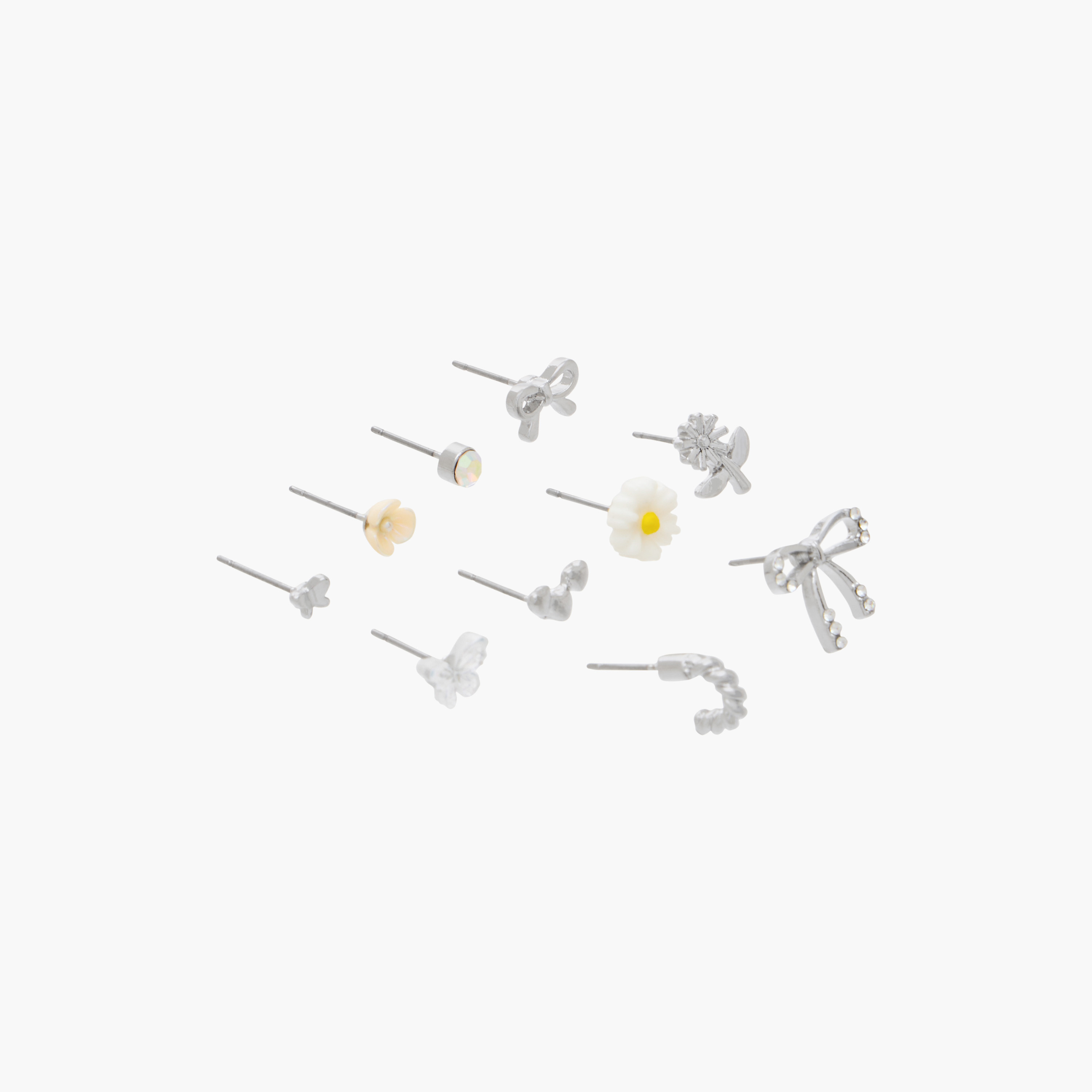 Pack of 10 Charmz Stud Earrings with Pushback Closure-girls-accessories-jewellery-image-2