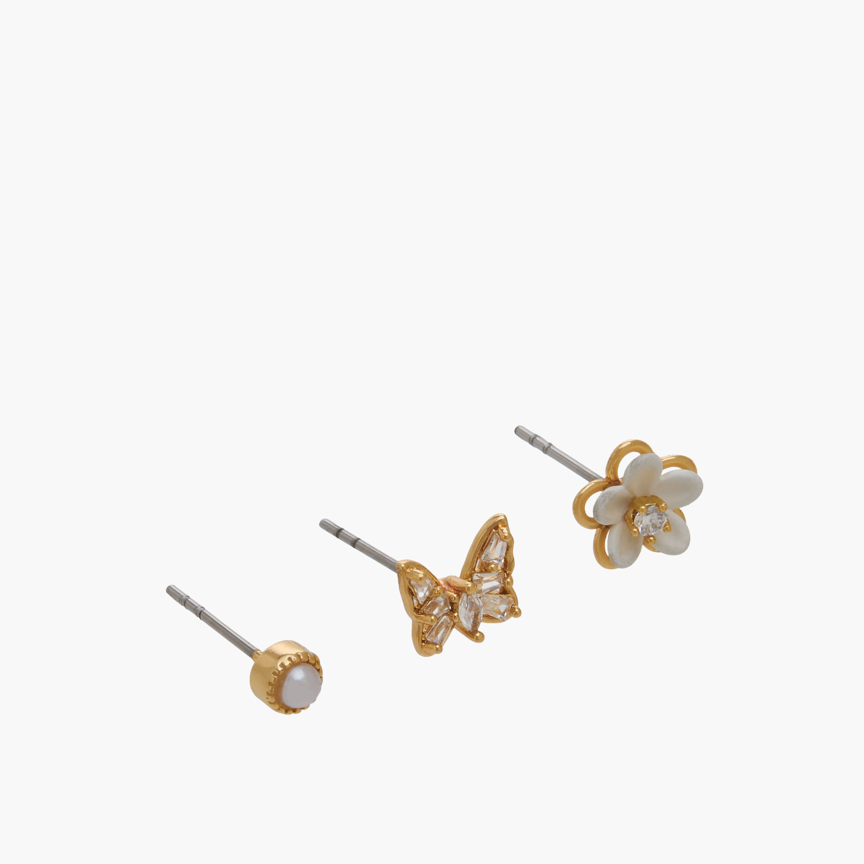 Pack of 3 Charmz Stud Earrings with Embellishments-girls-accessories-jewellery-image-2