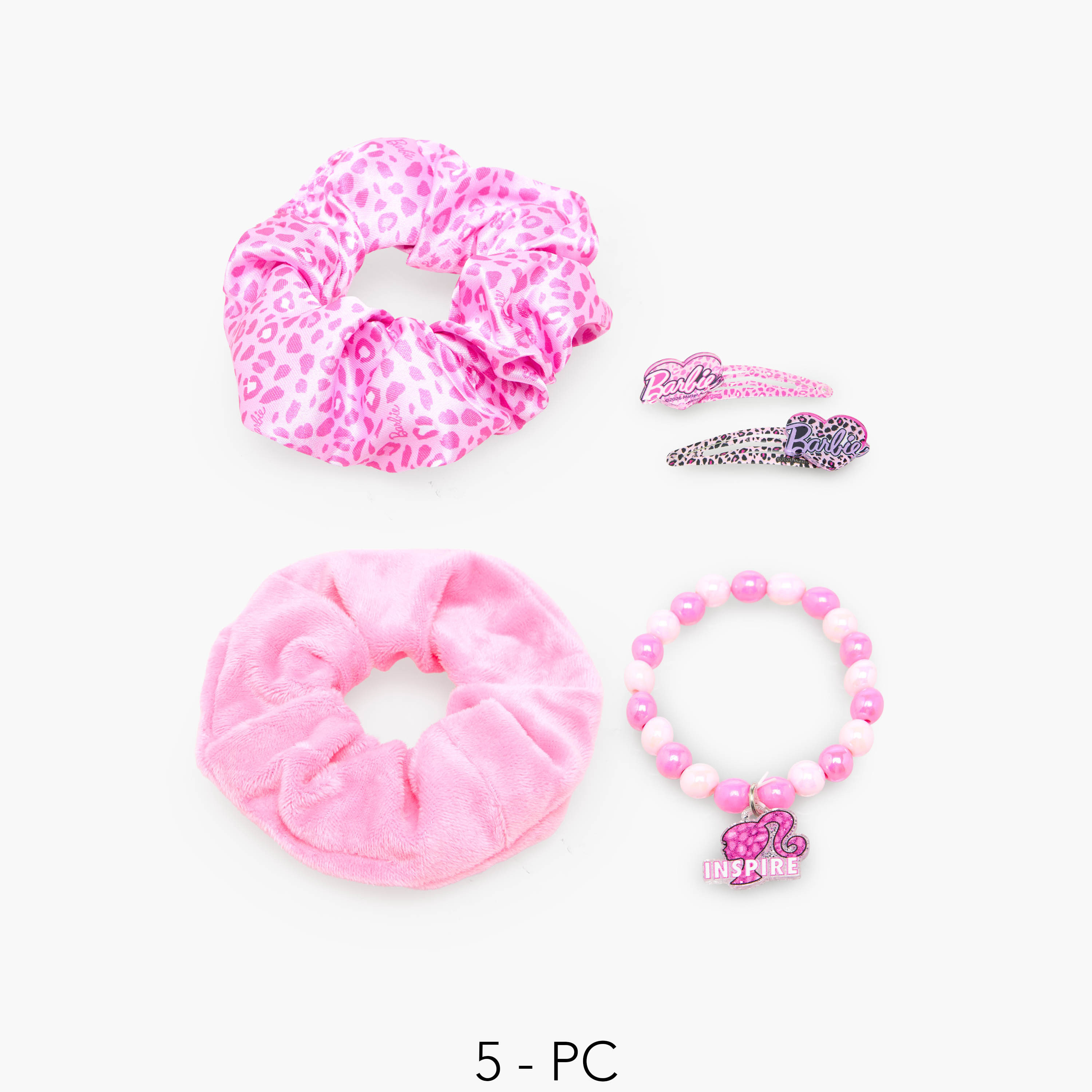 Set of 5 Barbie Hair Accessories with Assorted Prints-girls-accessories-hairaccessories-image-1