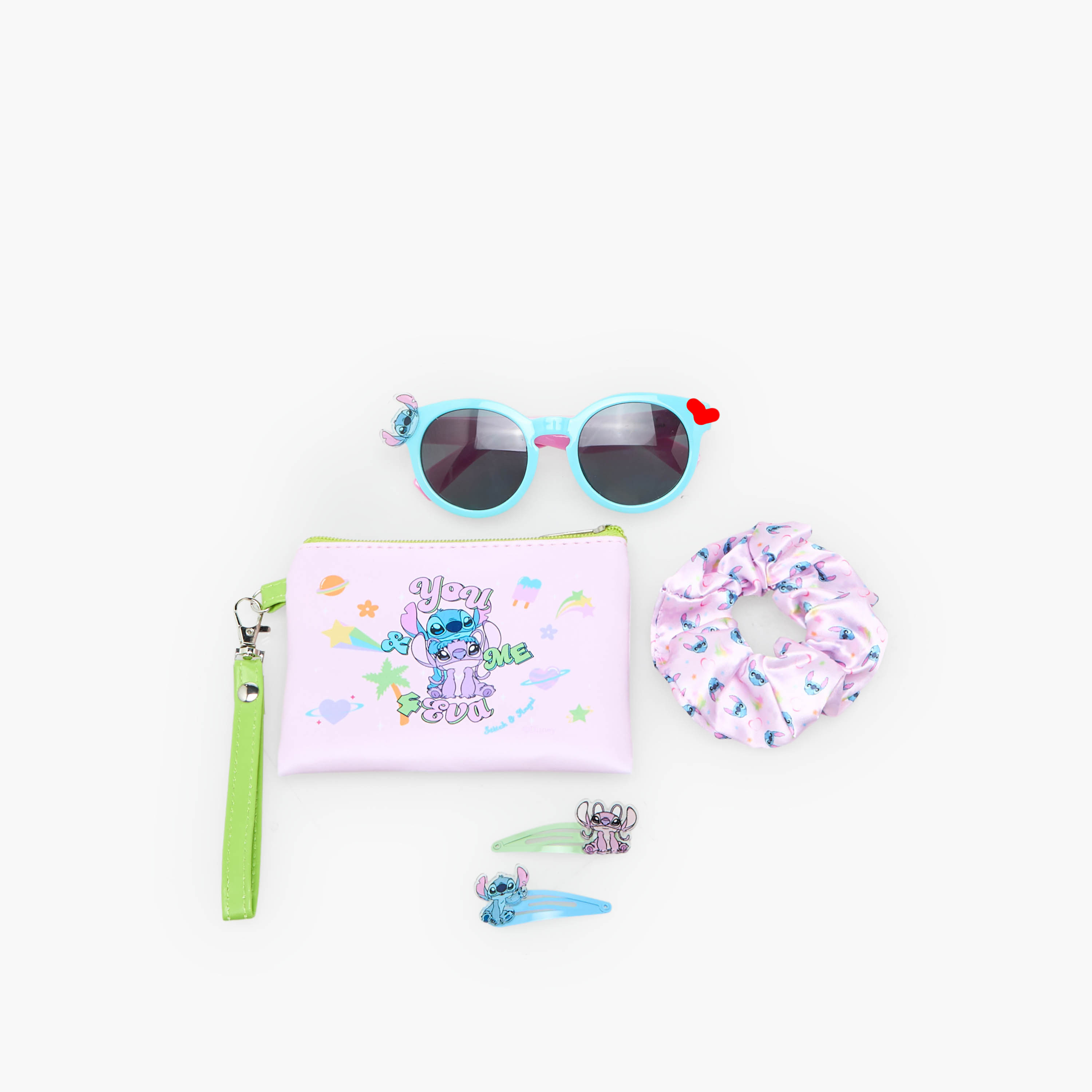 Set of 5 Disney Accessories with Angel and Stitch Print-girls-accessories-sunglasses-image-2