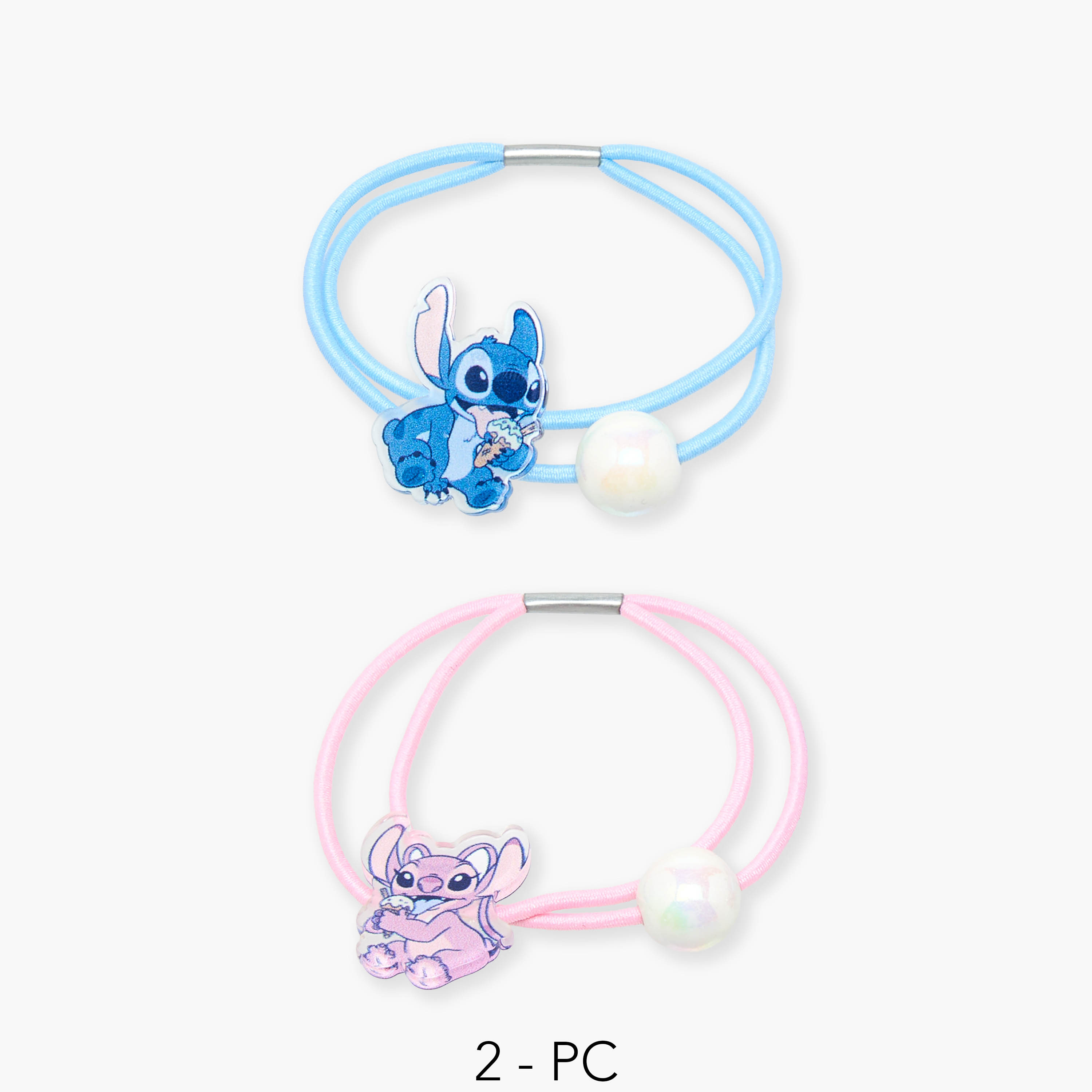 Pack of 2 Disney Hair Tie with Stitch and Angel Accent-girls-accessories-hairaccessories-image-1