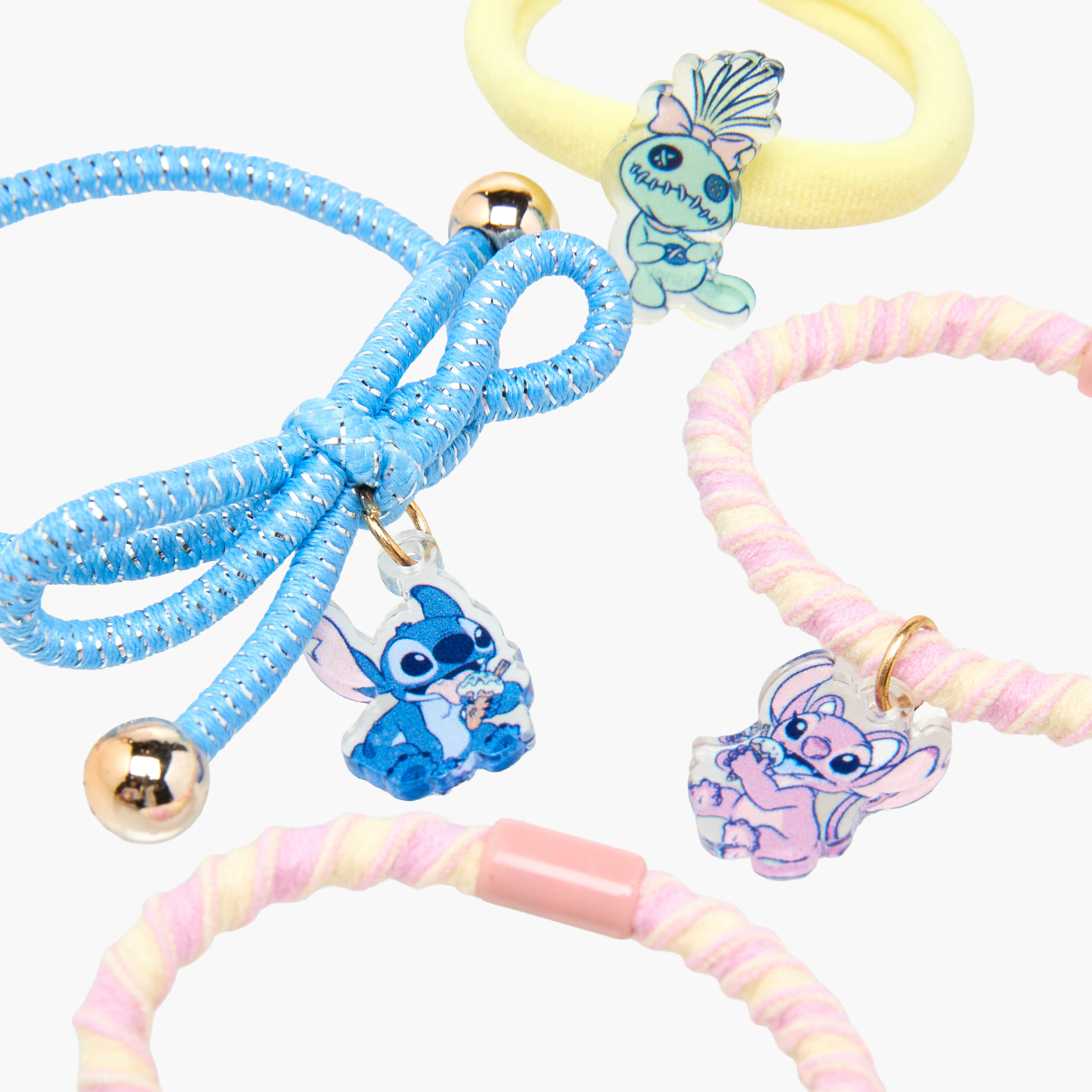 Pack of 6 Disney Hair Tie with Angel and Stitch Charm-girls-accessories-hairaccessories-image-4