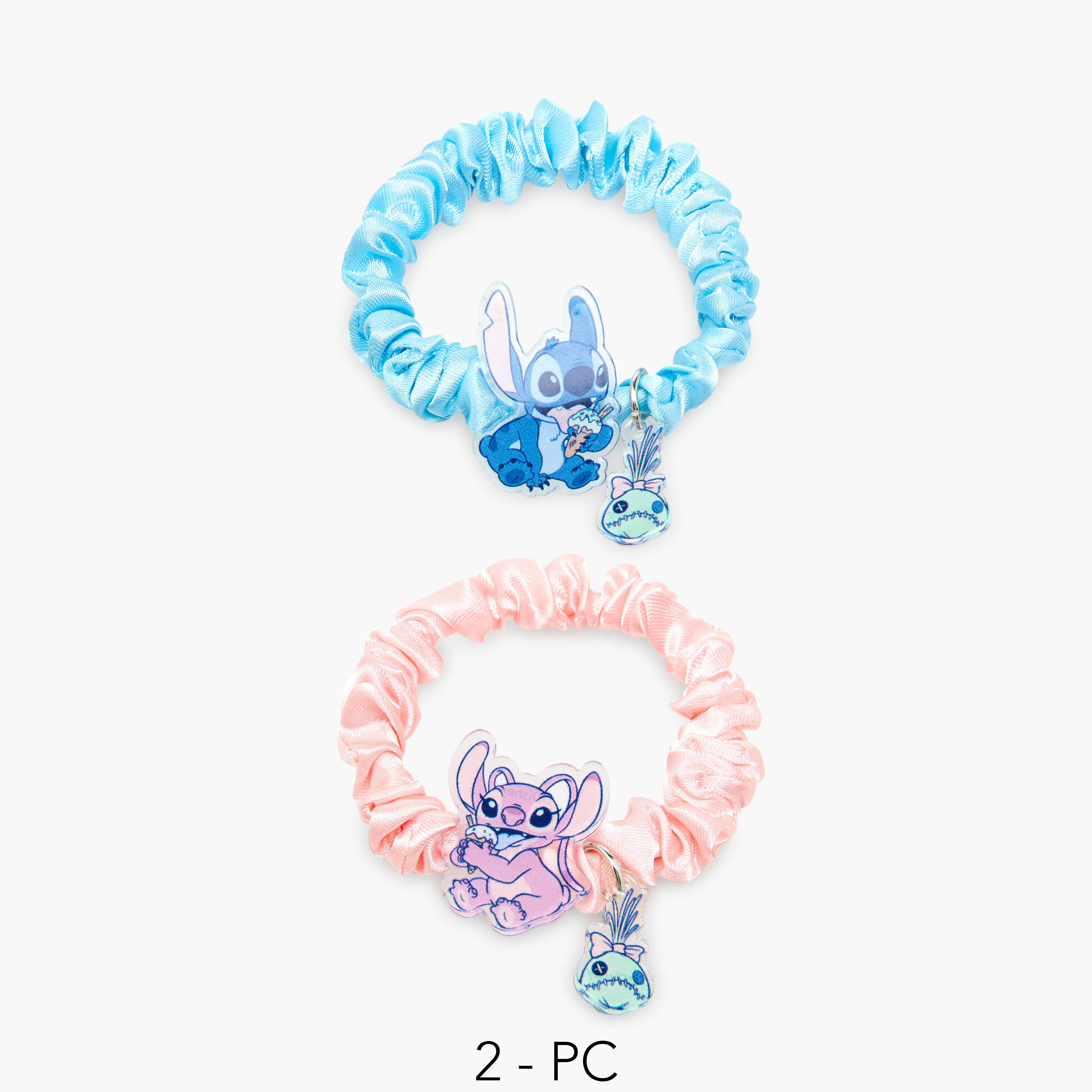 Pack of 2 Disney Scrunchie with Angel and Stitch Accent-girls-accessories-hairaccessories-image-1