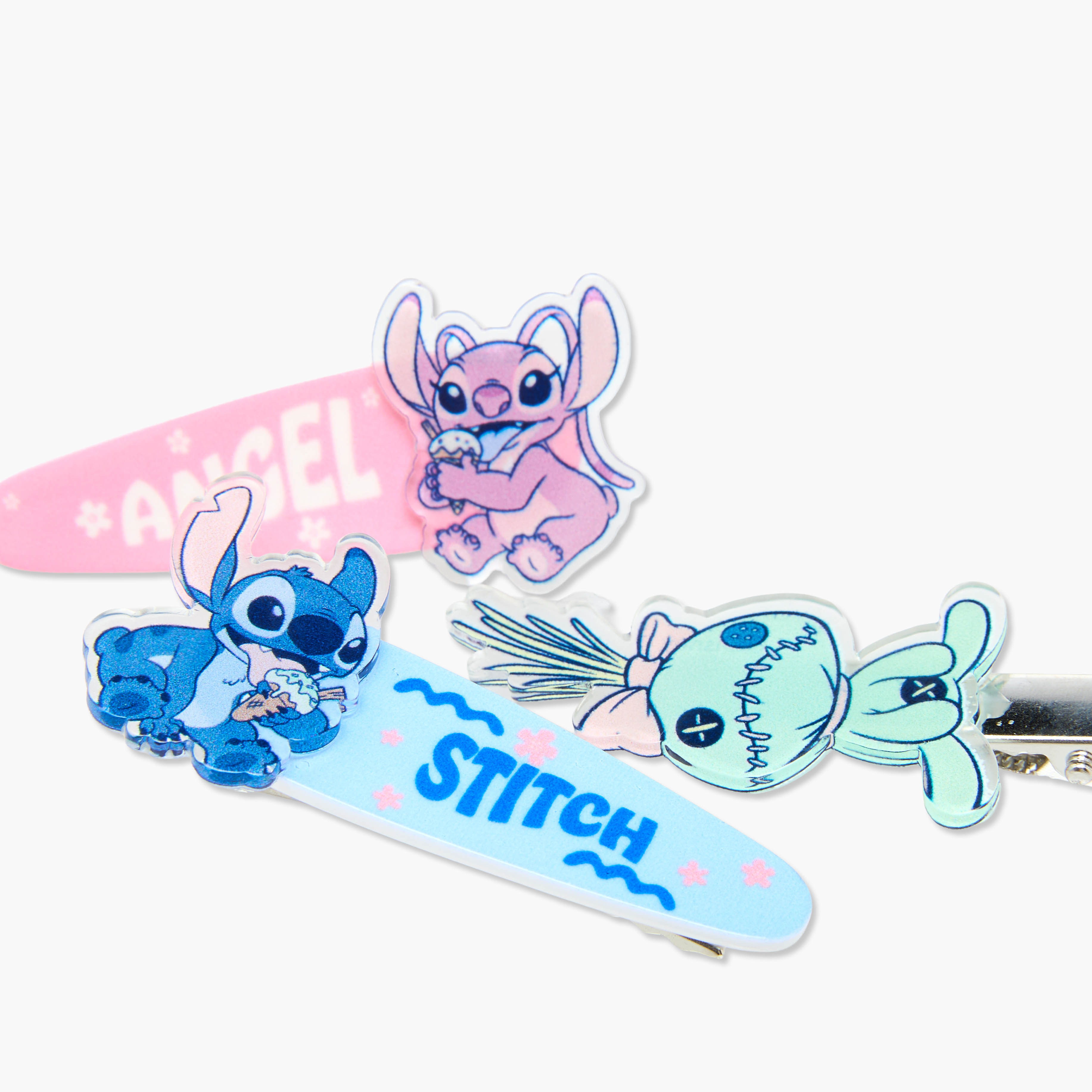 Pack of 3 Disney Hair Clip with Angel and Stitch Print-girls-accessories-hairaccessories-image-5