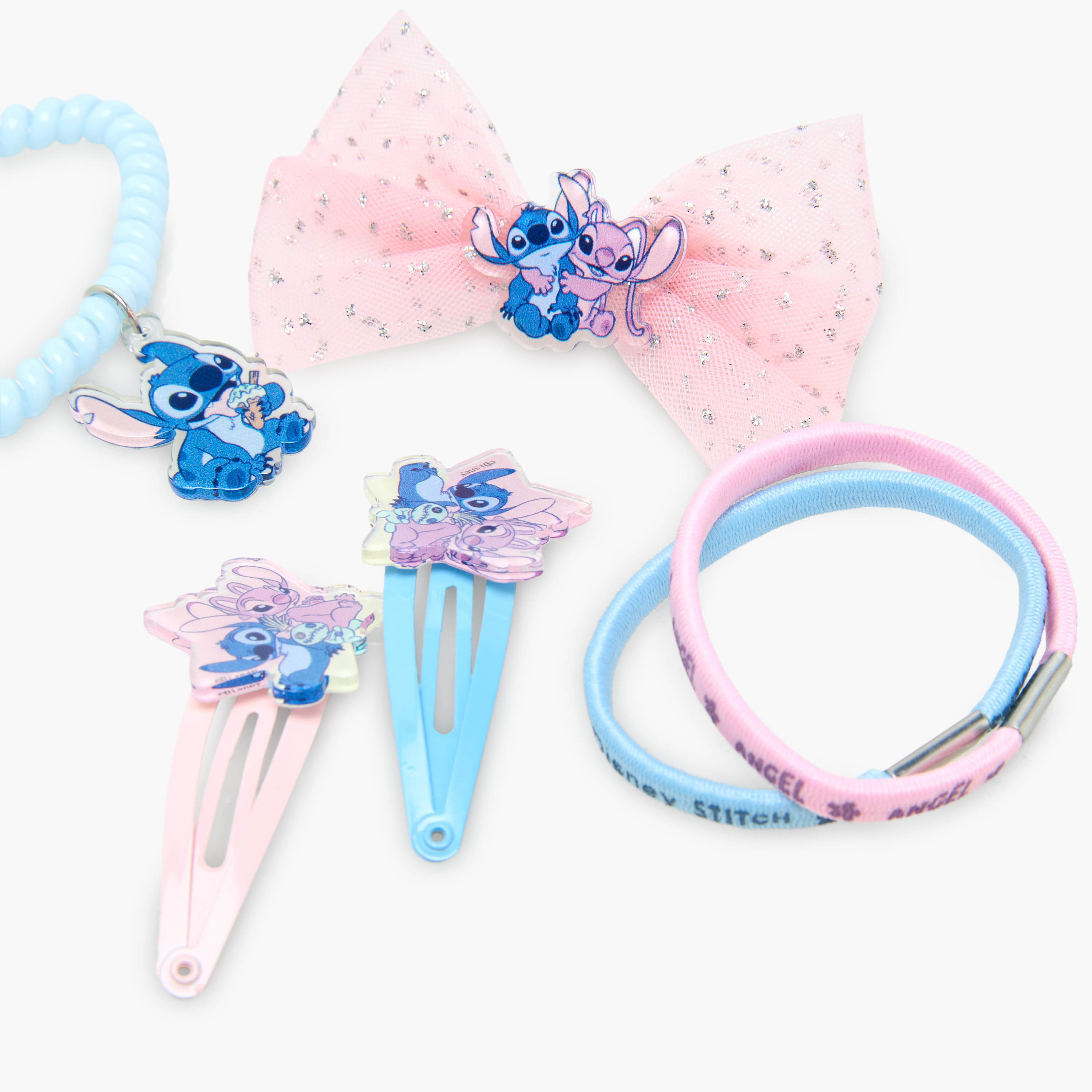 Set of 6 Disney Hair Accessories with Angel and Stitch Print-girls-accessories-hairaccessories-image-8
