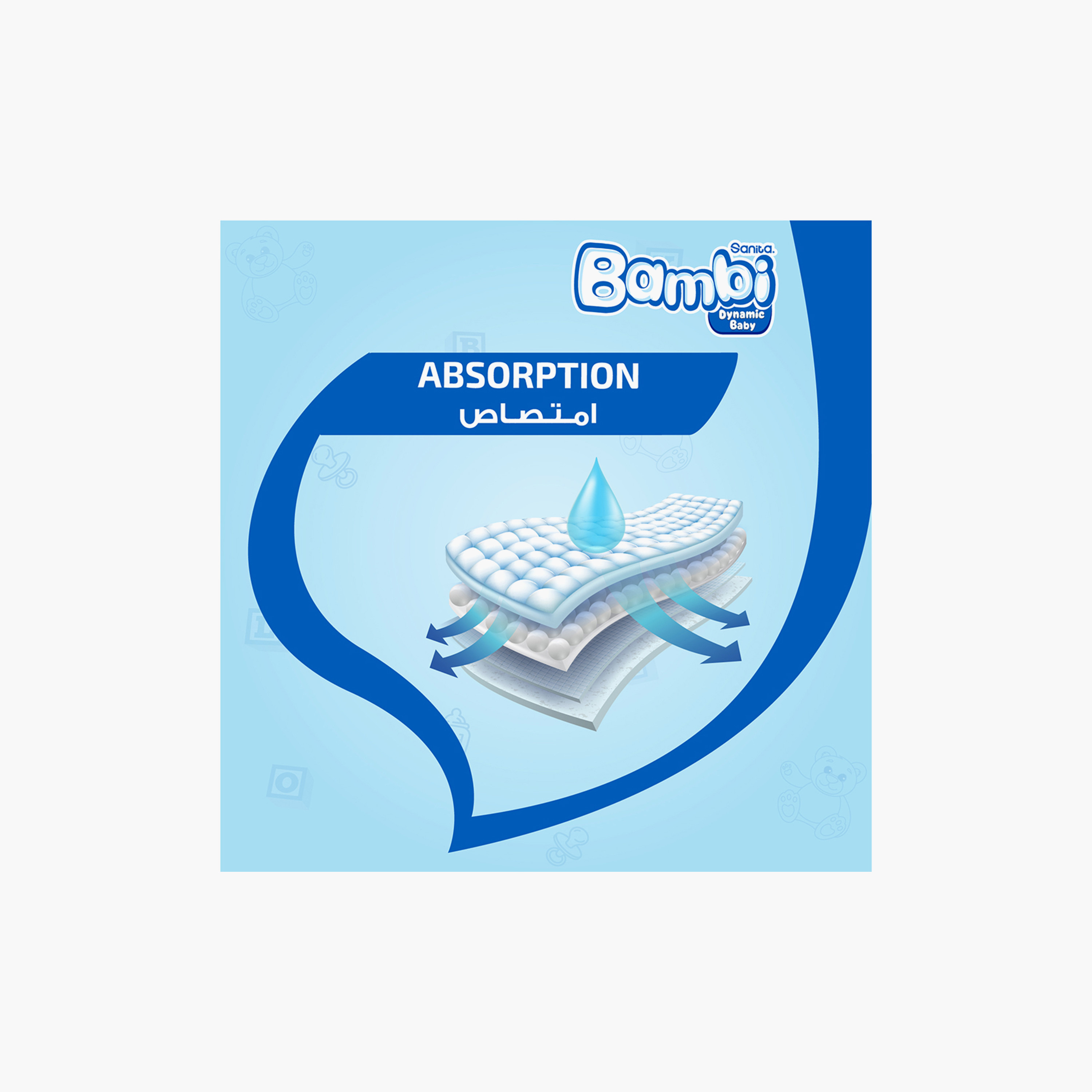 Sanita Bambi Extra Absorption Size 3, Medium 210-Diapers Pack - 6-11 kg-baby-diapering-diapers-image-4