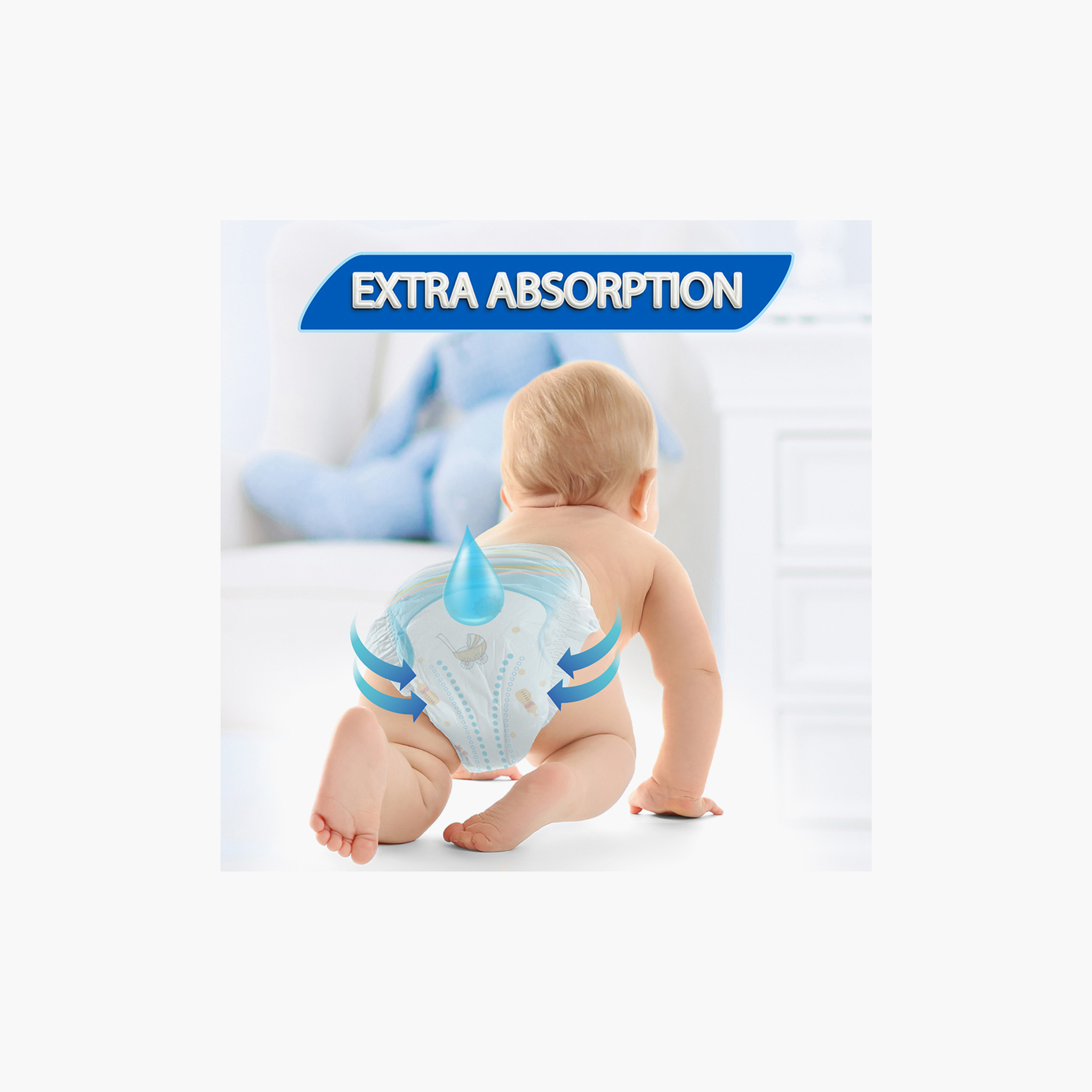 Sanita Bambi Extra Absorption Size 3, Medium 210-Diapers Pack - 6-11 kg-baby-diapering-diapers-image-7