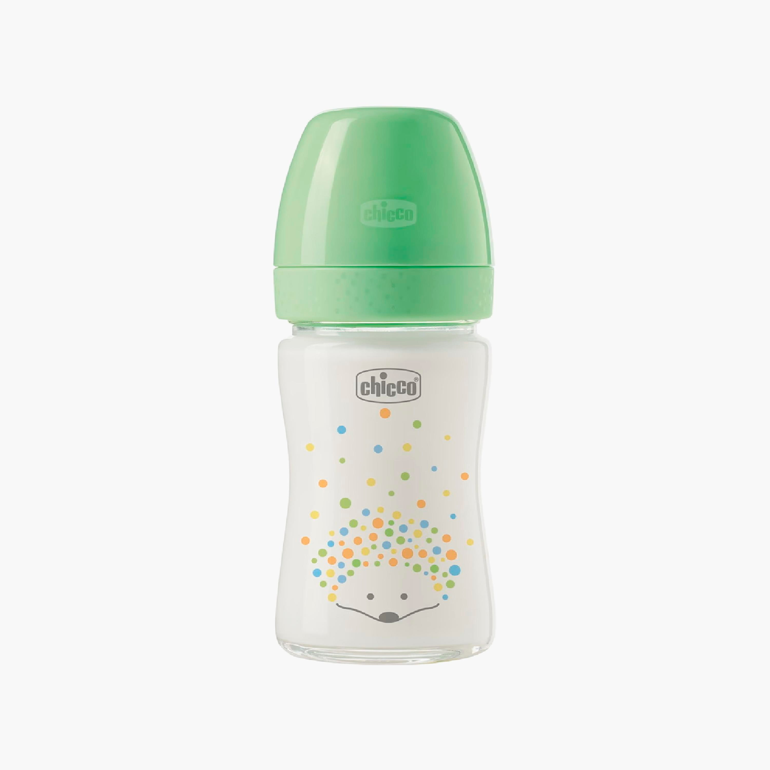 Chicco Perfect Easy Glass Slow Flow Silicone Feeding Bottle - 150ml - Green-baby-feeding-feedingbottles-bottlesandteats-image-3