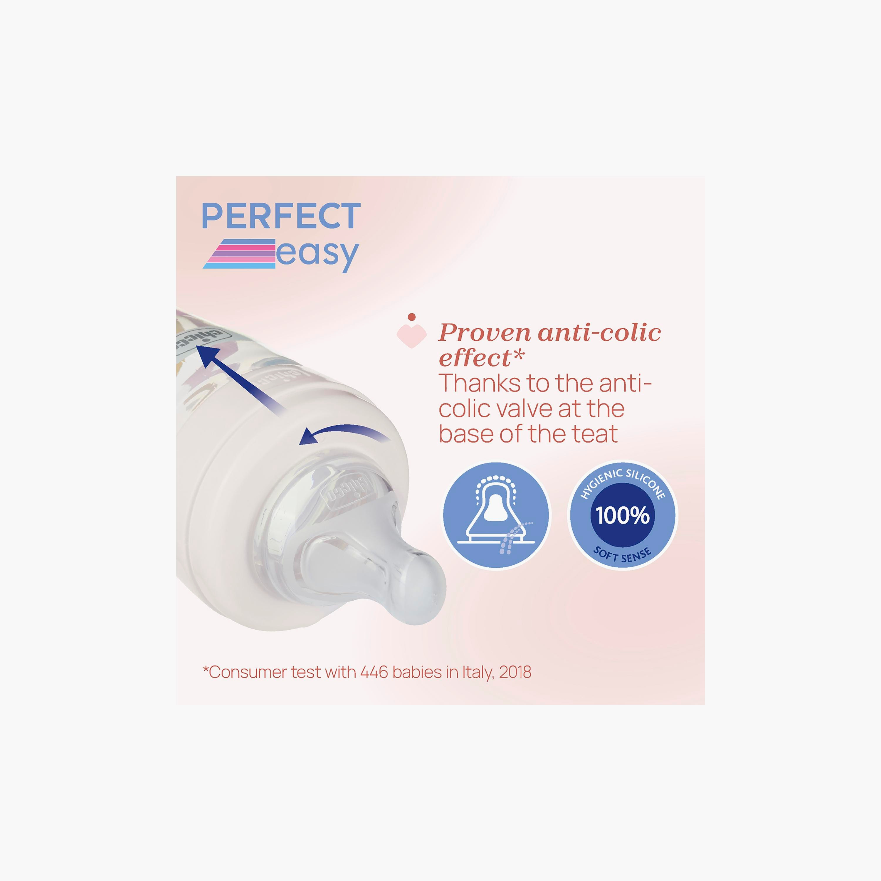 Chicco Perfect Easy Glass Slow Flow Silicone Feeding Bottle - 150ml - Green-baby-feeding-feedingbottles-bottlesandteats-image-6