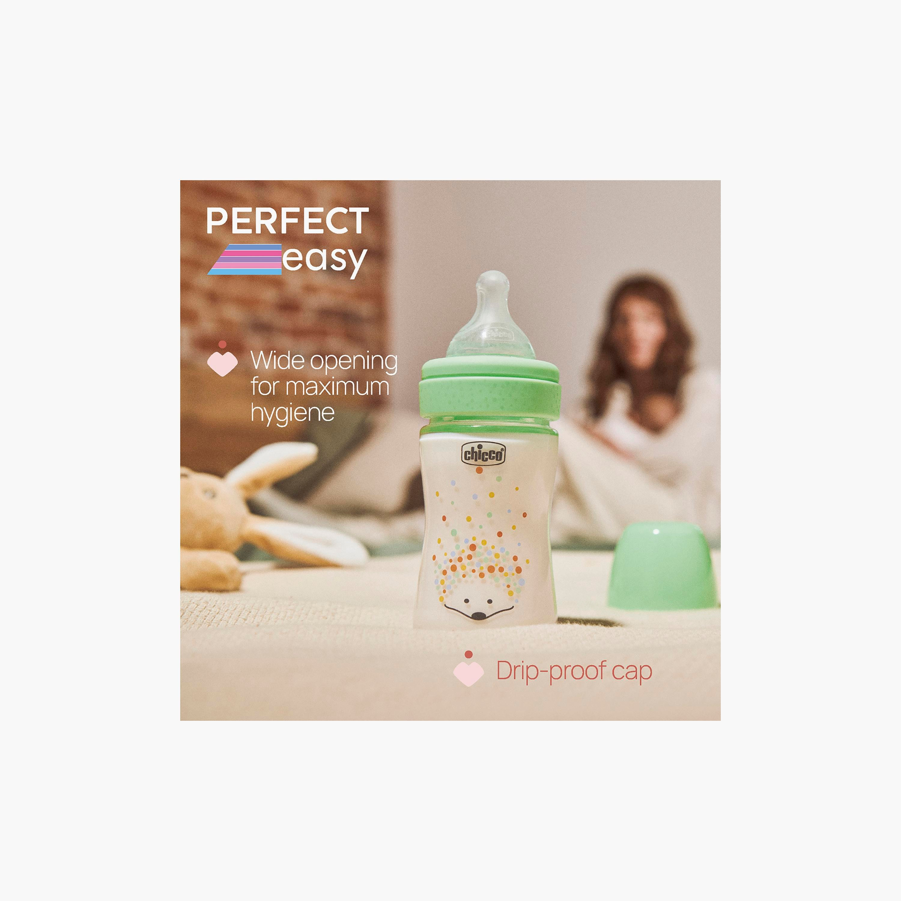 Chicco Perfect Easy Glass Slow Flow Silicone Feeding Bottle - 150ml - Green-baby-feeding-feedingbottles-bottlesandteats-image-8