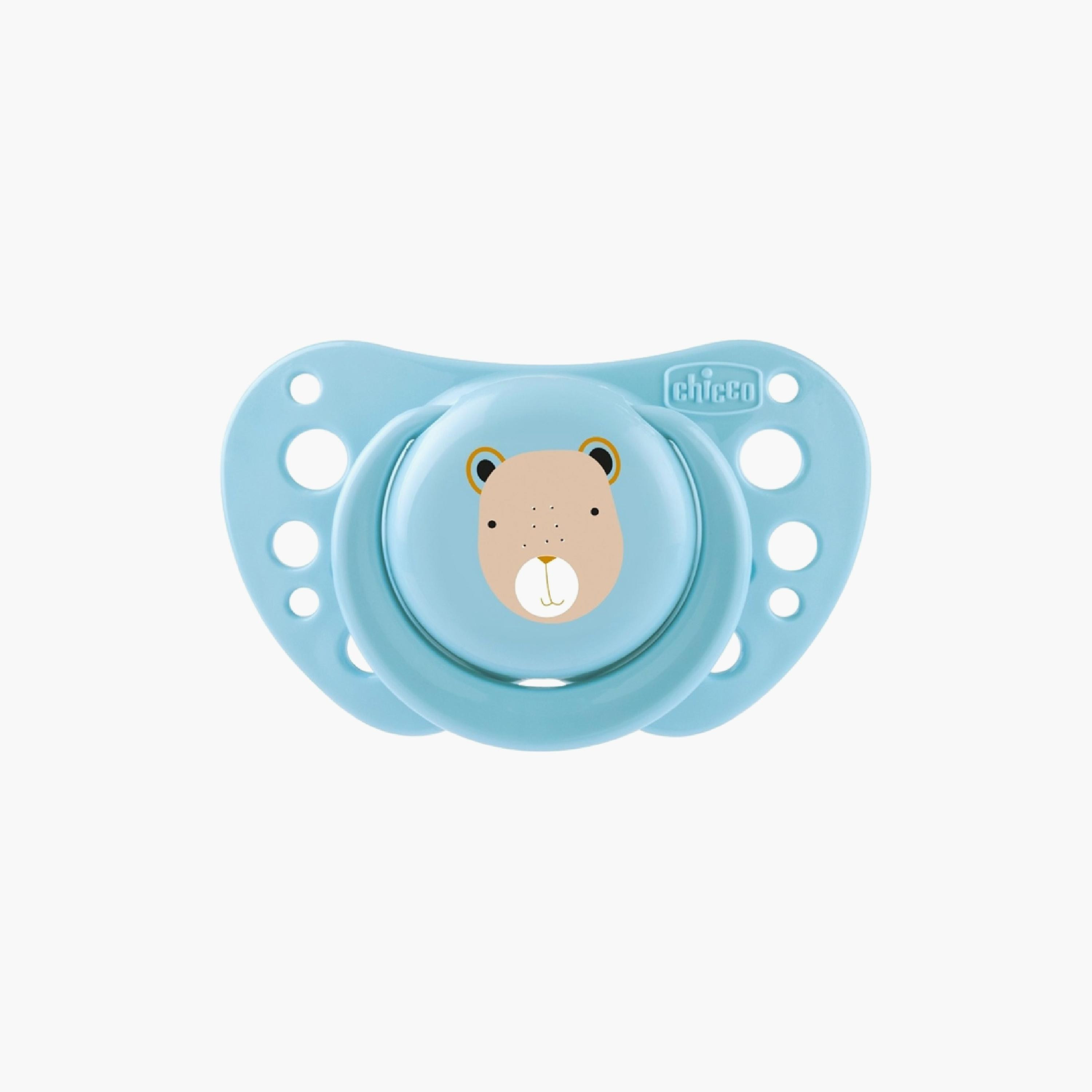 Chicco 2-Piece PhysioForma Air Silicone Soother - 2-6 Months - Blue - Bear-Growl-baby-feeding-pacifiers-image-2