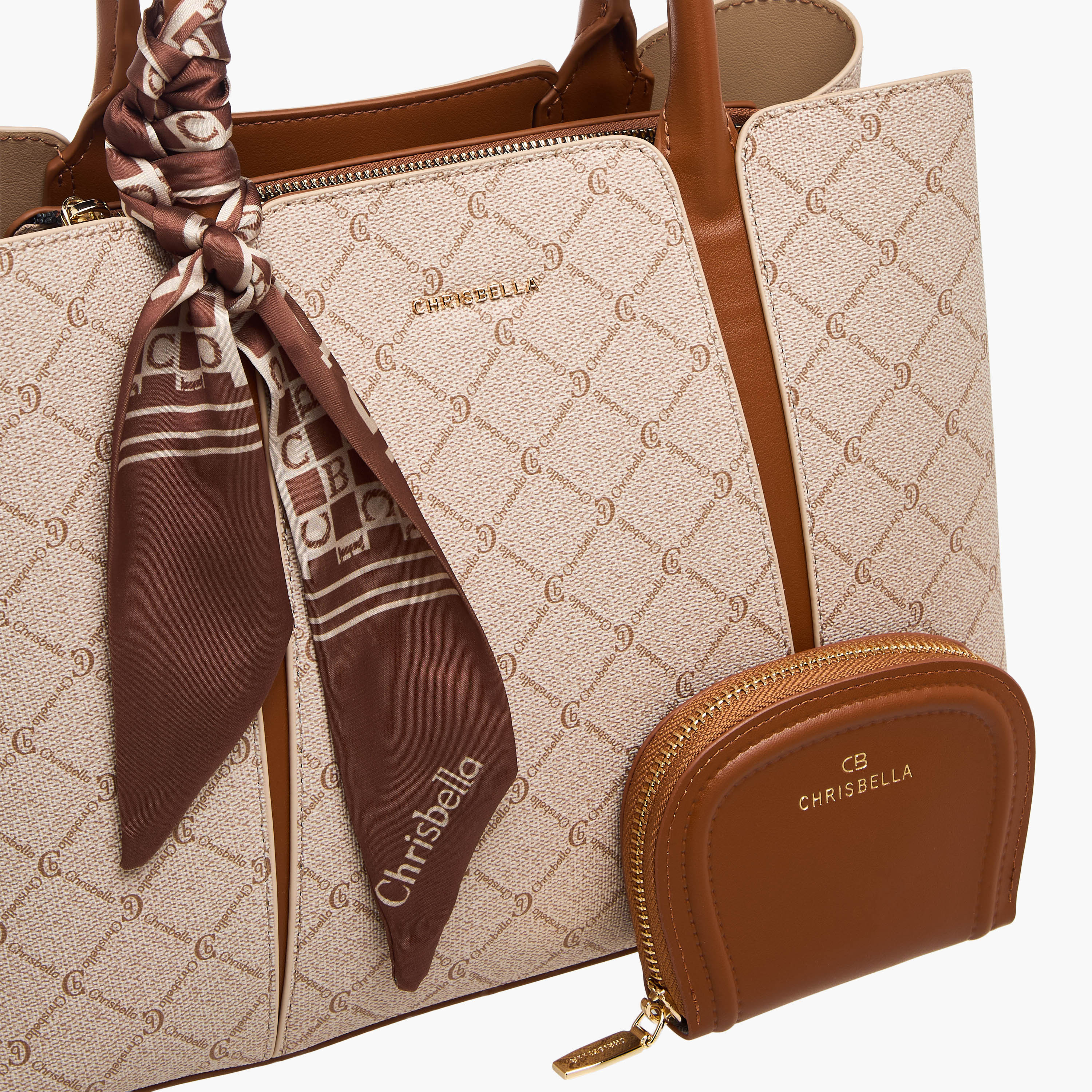 شنطة توت بطبعات مع محفظة من كريسبيلا-women-bagsandwallets-handbags-image-6