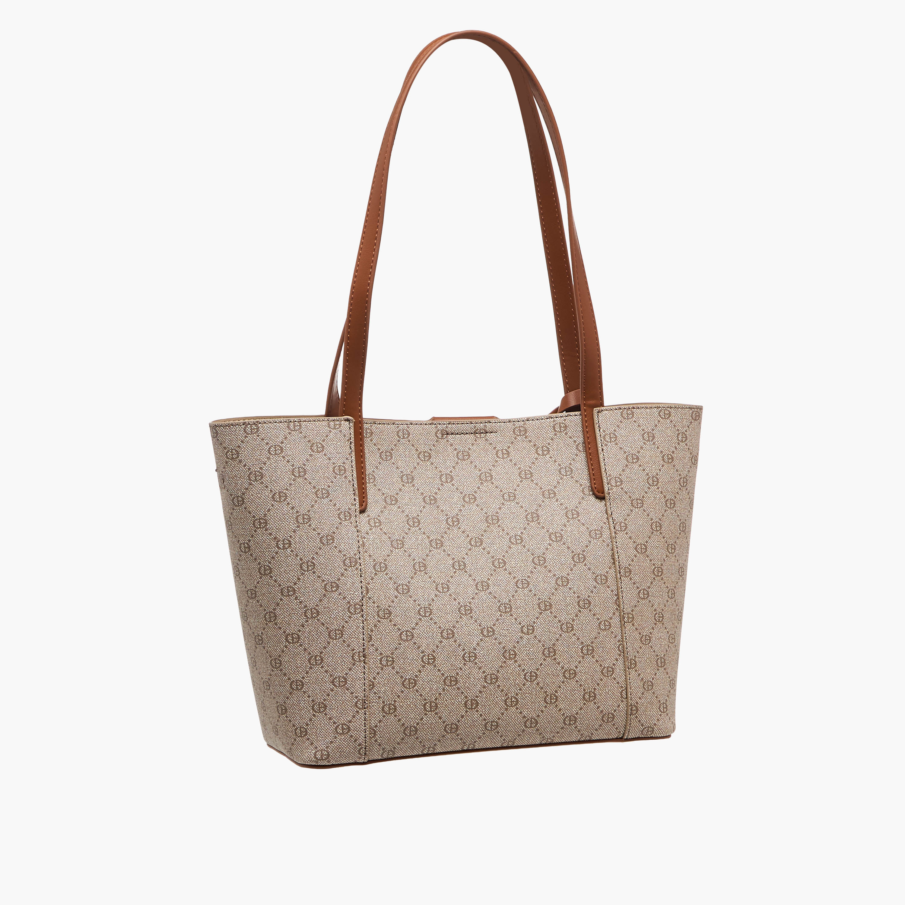 Chrisbella Monogram Print Tote Bag with Zip Around Wallet-women-bagsandwallets-handbags-image-3