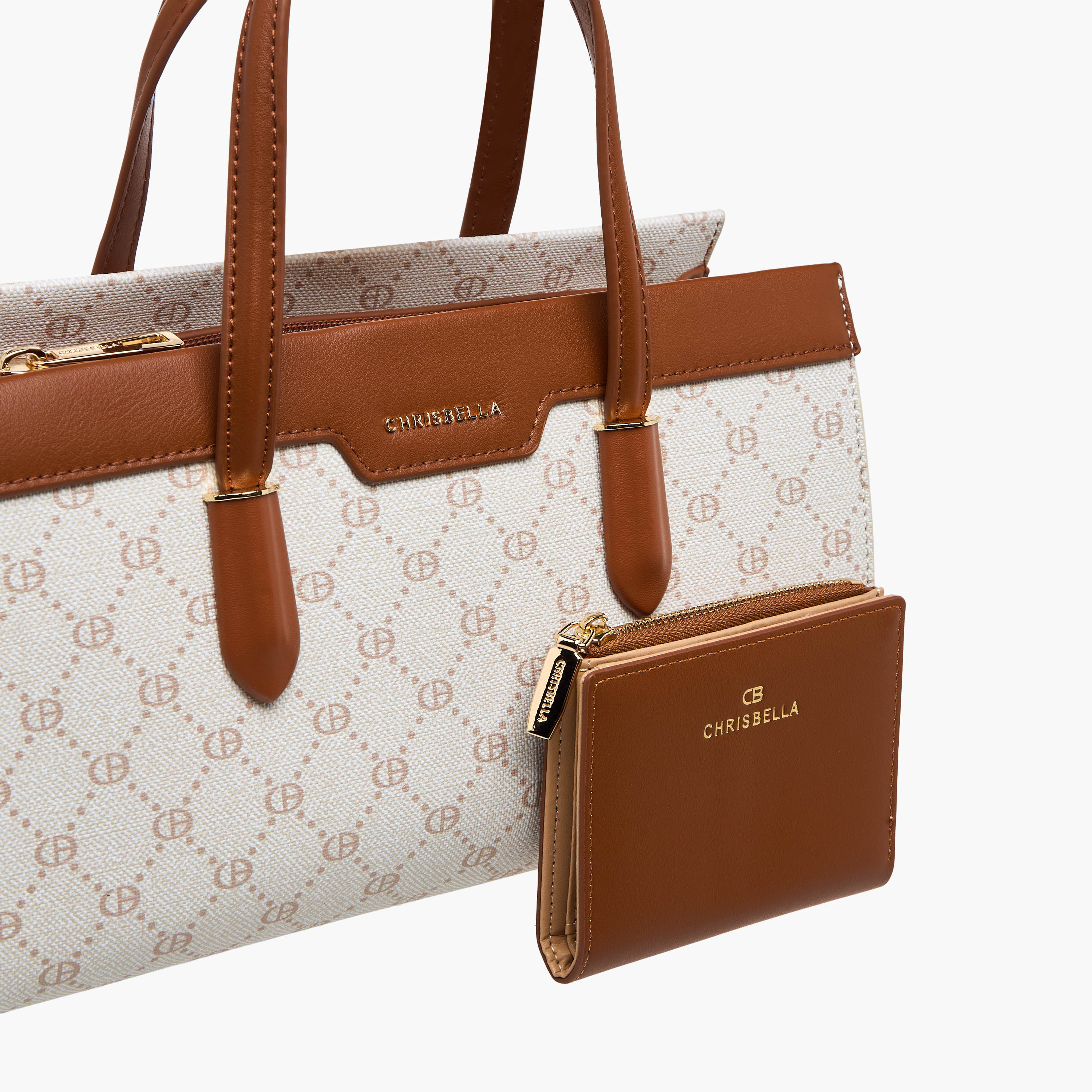 شنطة توت بطبعات مع محفظة من كريسبيلا-women-bagsandwallets-handbags-image-8