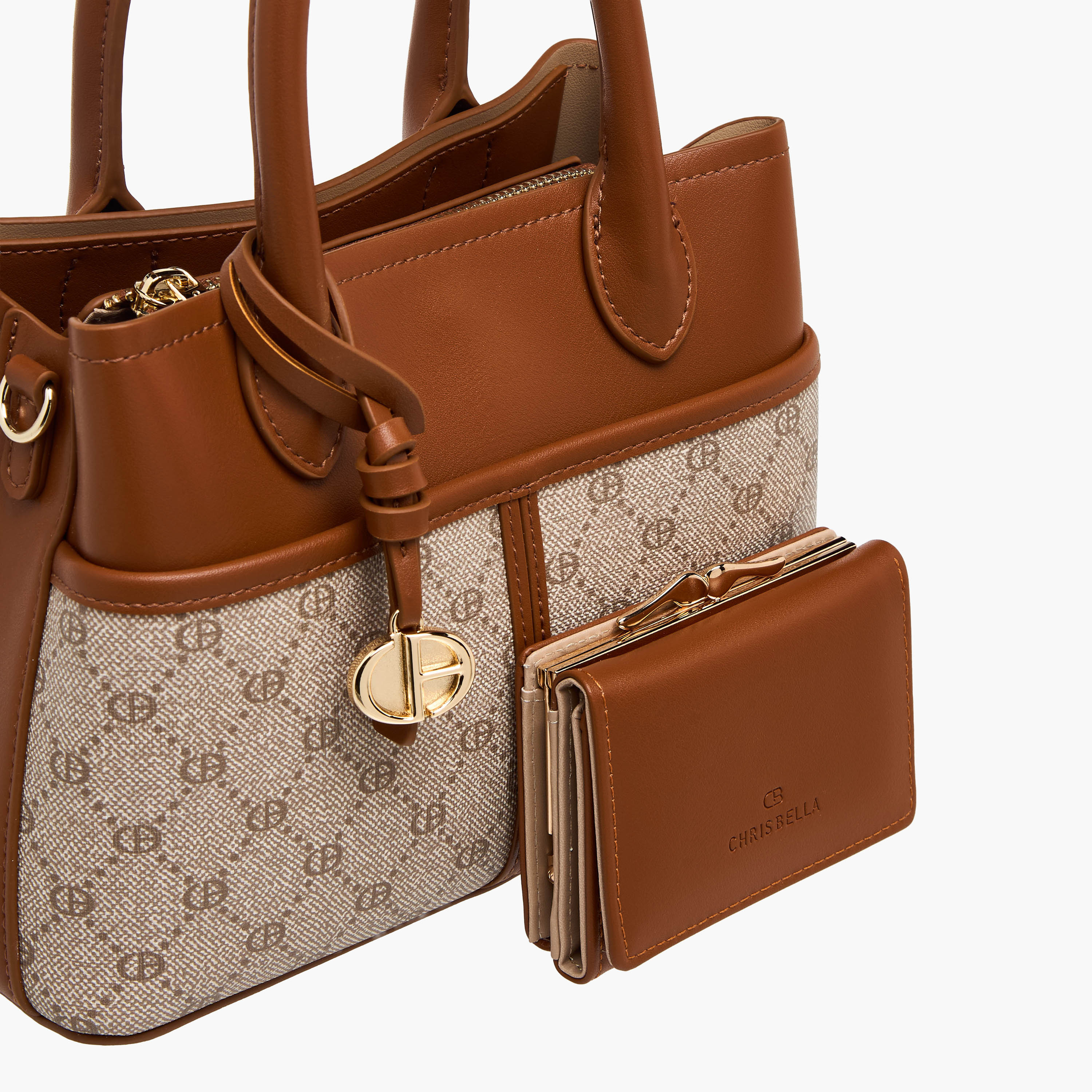 Chrisbella Monogram Print Tote Bag with Wallet-women-bagsandwallets-handbags-image-7
