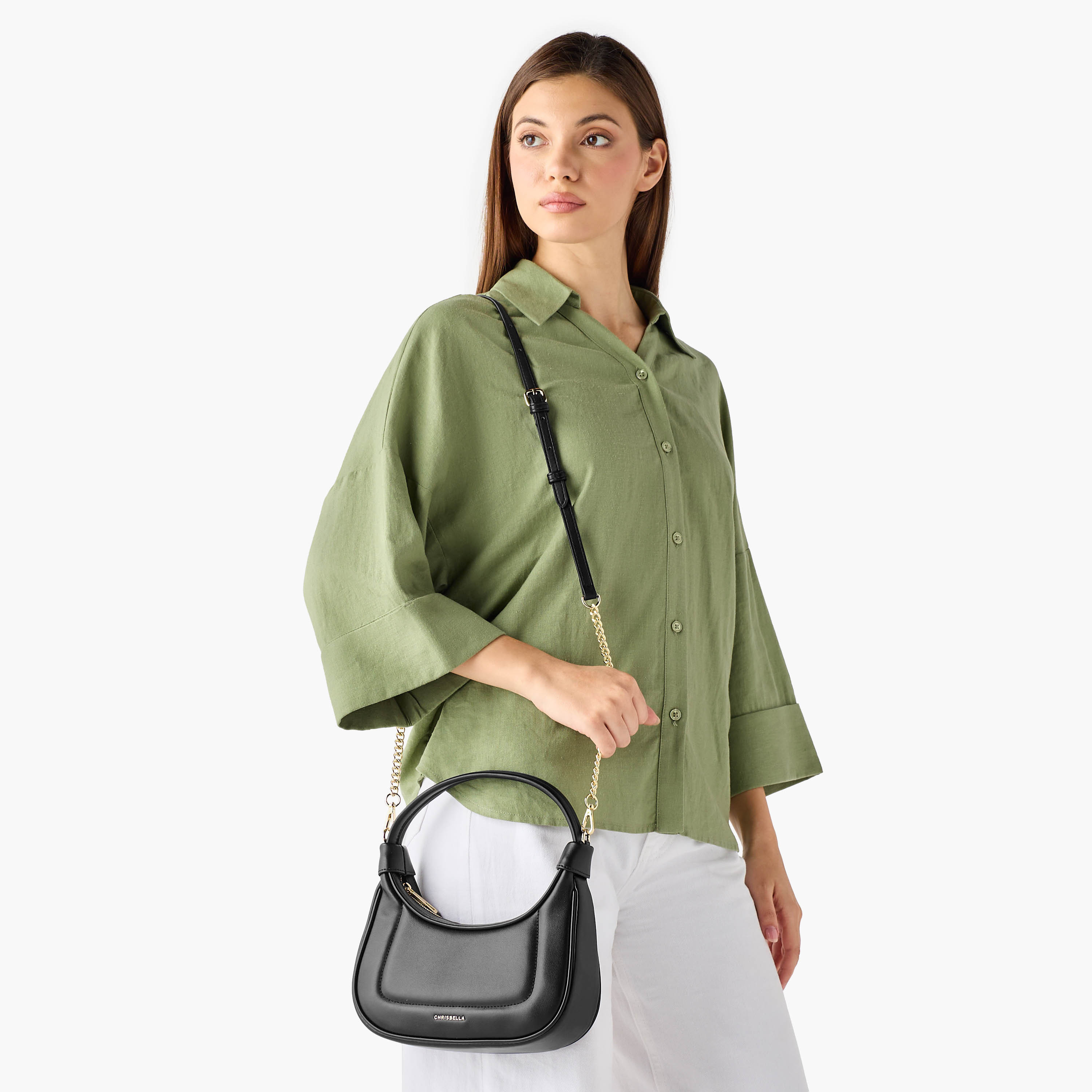Chrisbella Monotone Baguette Bag with Wallet-women-bagsandwallets-handbags-image-2